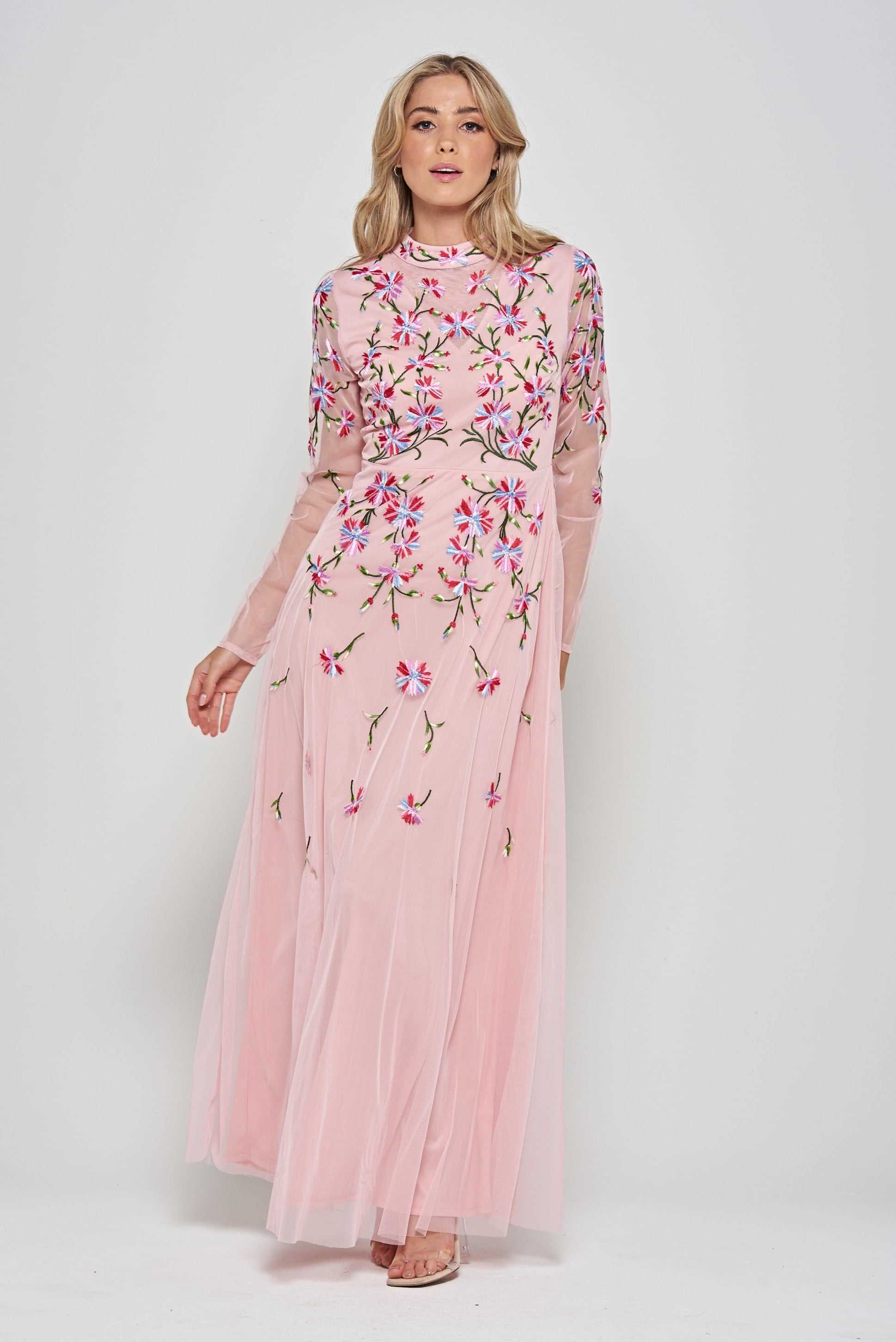 chinese dress ladies Ever-Pretty Sequin Leaf Bodice Empire Waist Long Prom Dress with Sleeves main image 0
