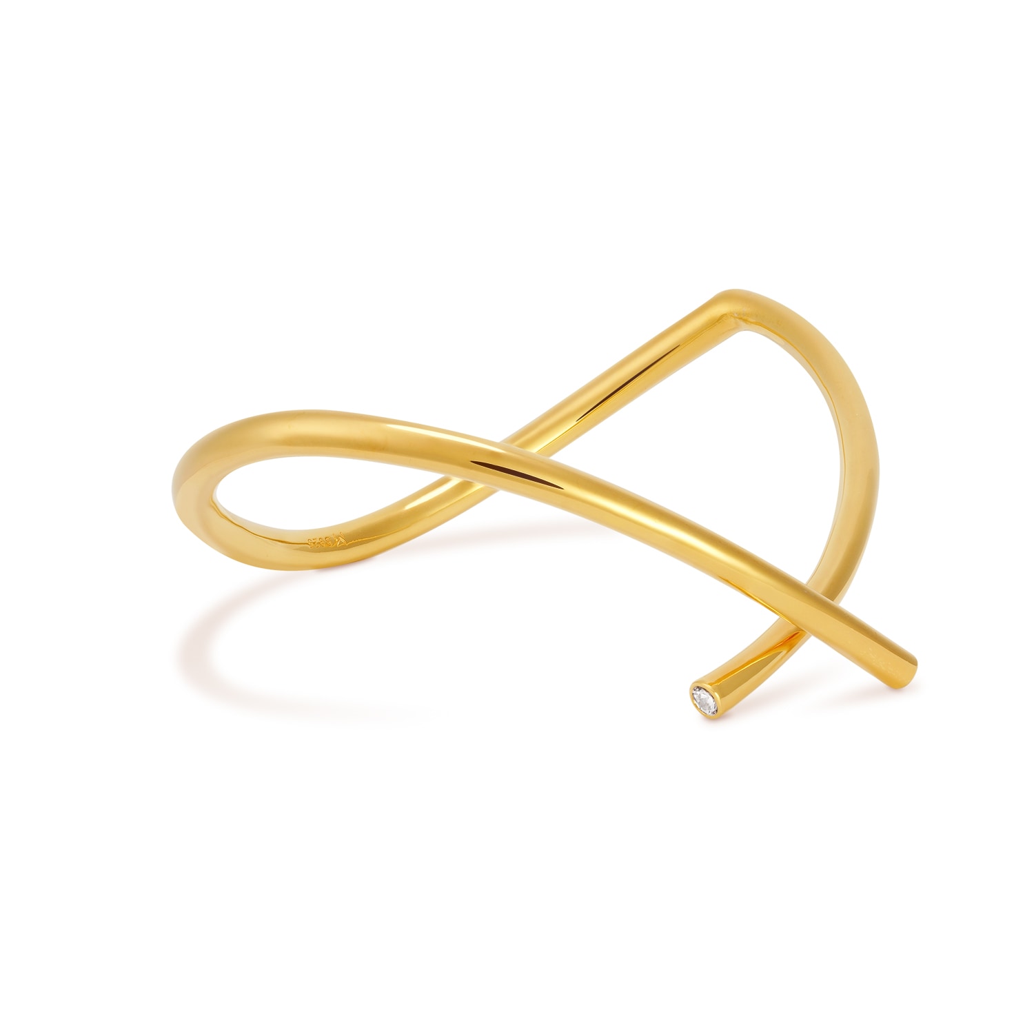 Women’s Abstract Embrace Bangle - Gold Meulien