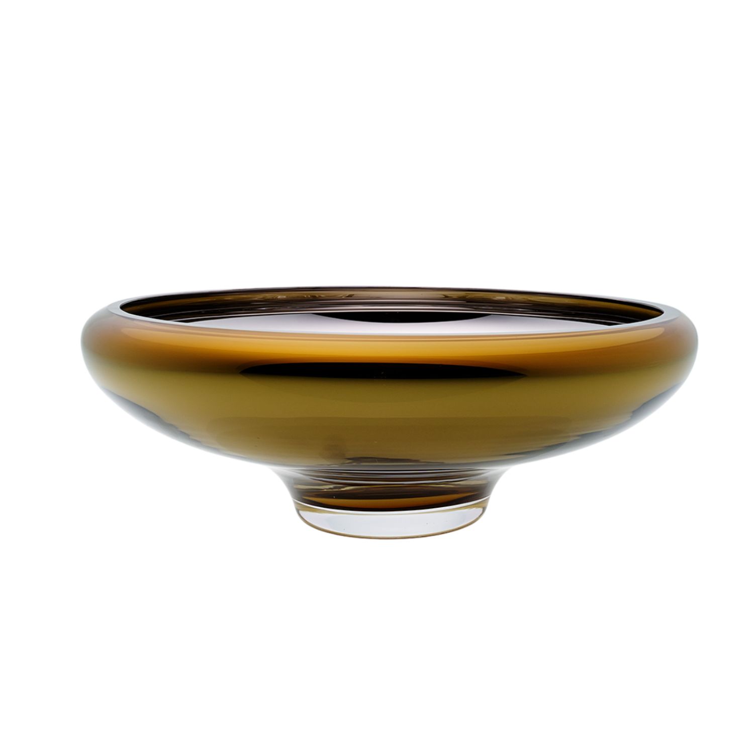 An&angel Gold / Yellow Deco Large Bowl In Amber In Brown
