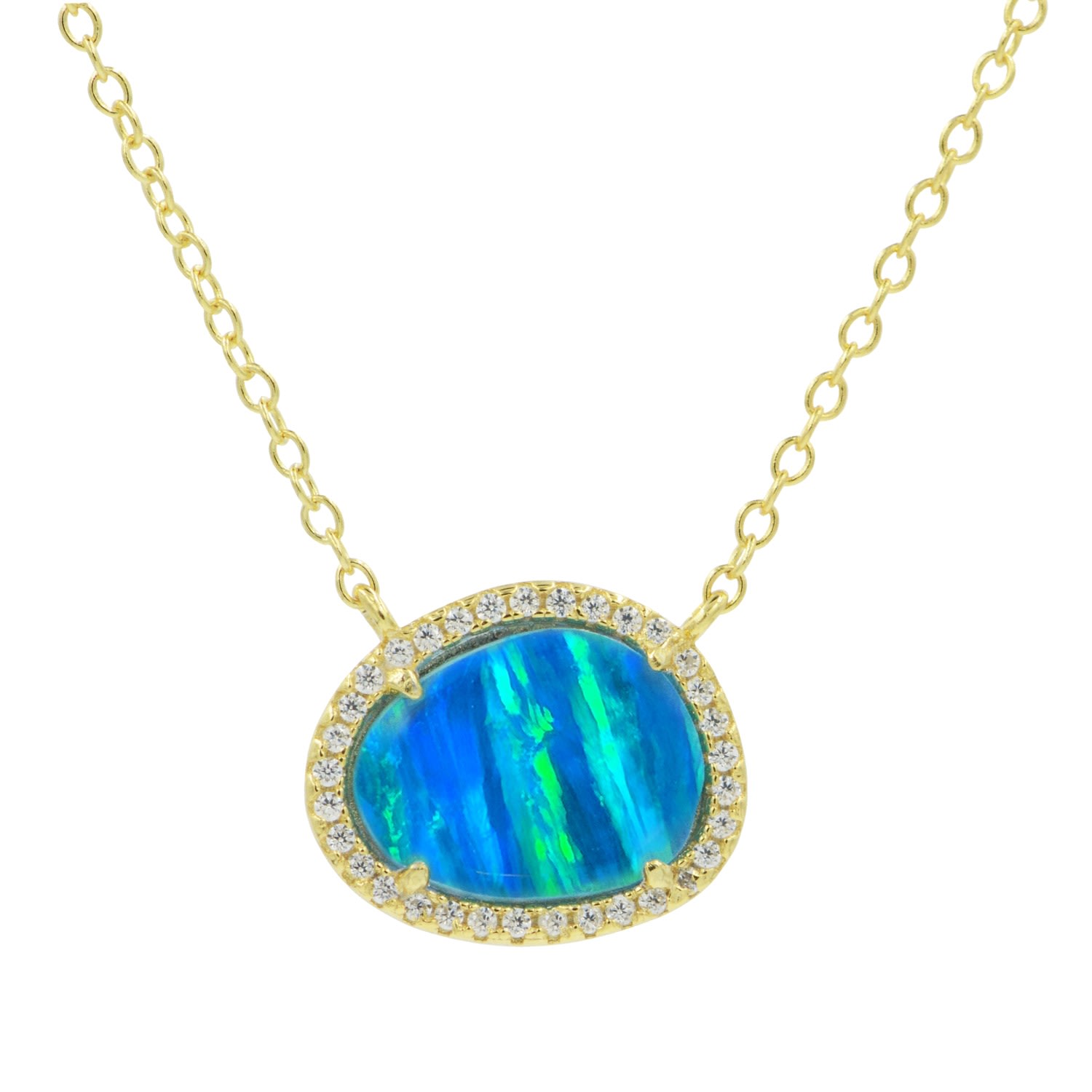 Kamaria Women's Kokoto Necklace - Blue Opal In Gold