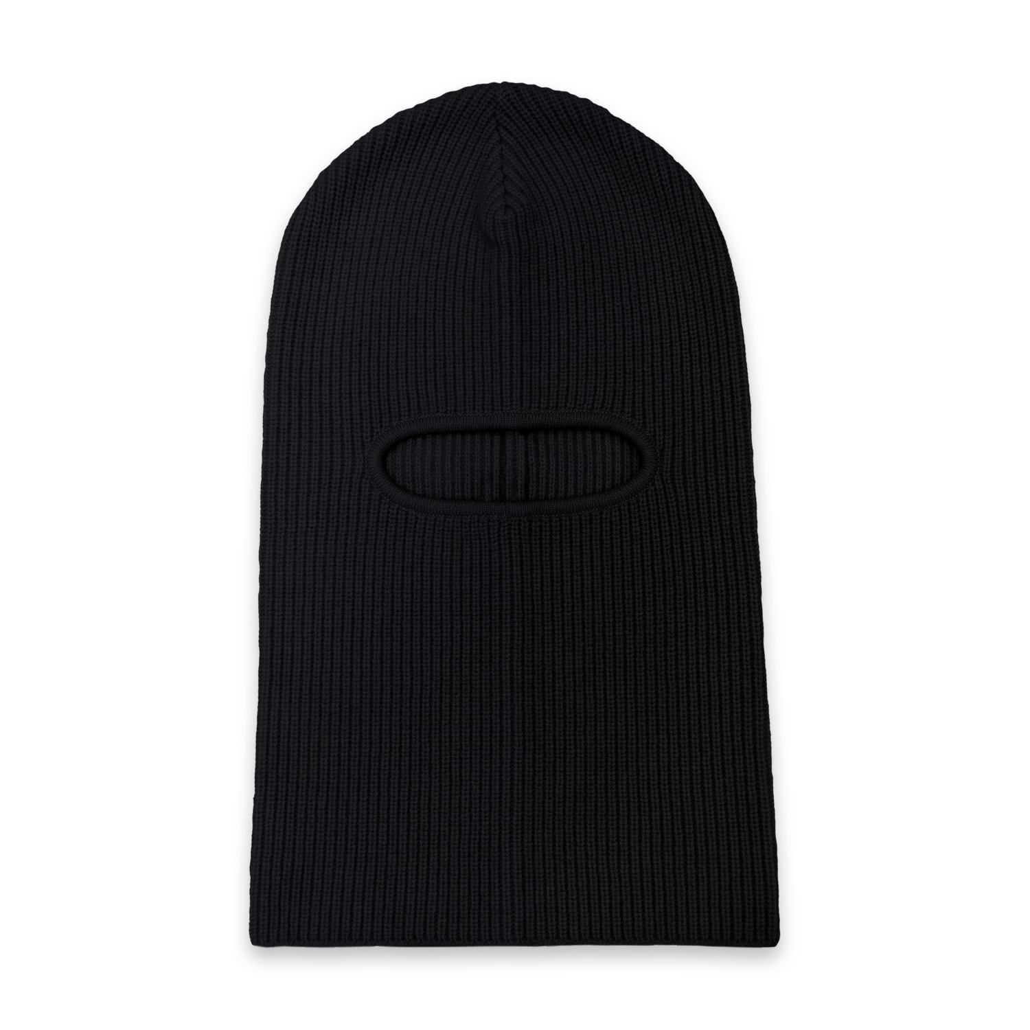 Women's Merino Cashmere Aurelius Fisherman Rib Balaclava - Black | Medium | Paul James Knitwear