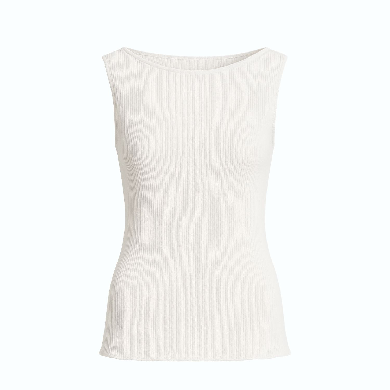 Monlicia Women's Nila Ribbed Viscose-blend Sleeveless Knit Top - White In Multi