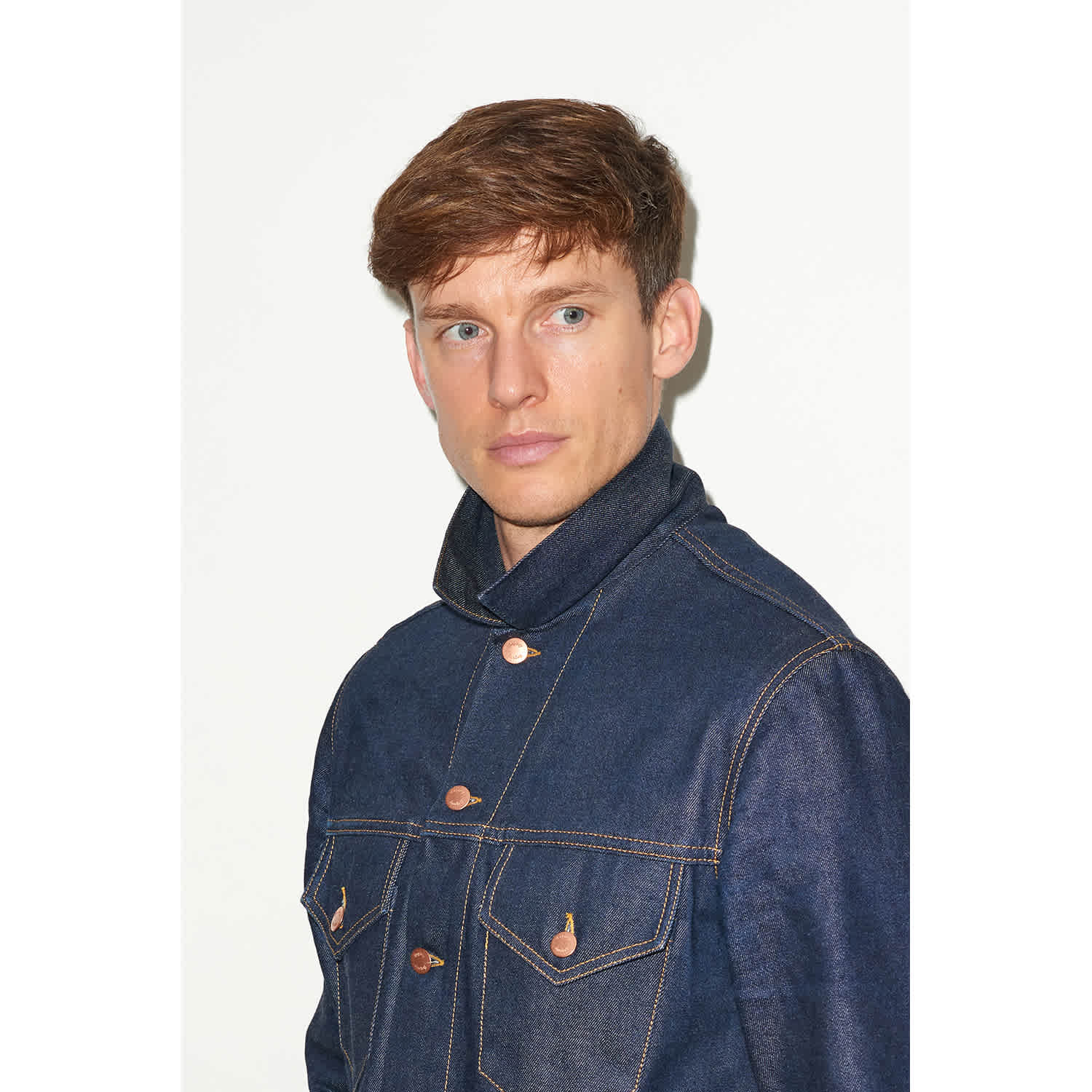 ジャケット・アウター kaval indigo hard wash shop coat M Selvedge Denim Jacket - Washed Indigo – KAMO International