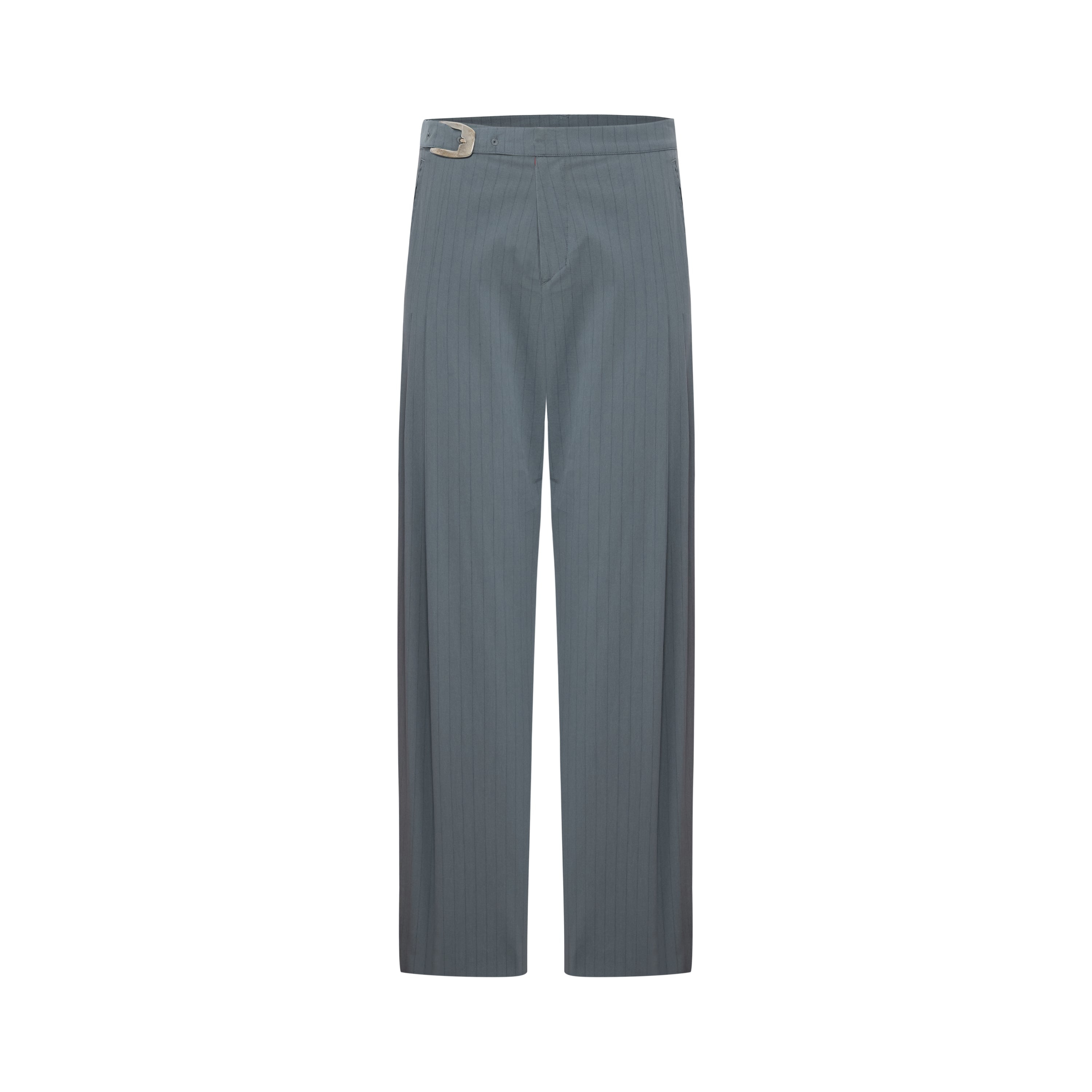 Pcfg Men's Grey Cotton Blend Striped Woven Pant With Belt In Gray