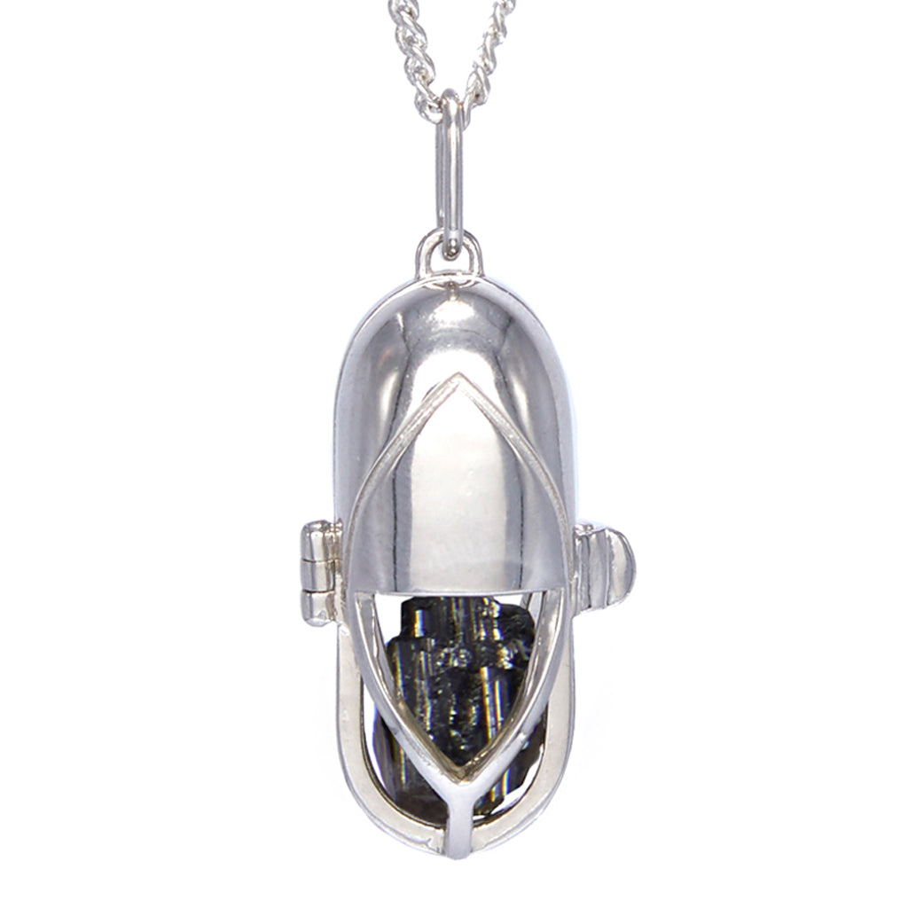 Women’s Capsule Crystal Pendant - Sterling Silver - Black Tourmaline Capsule Eleven