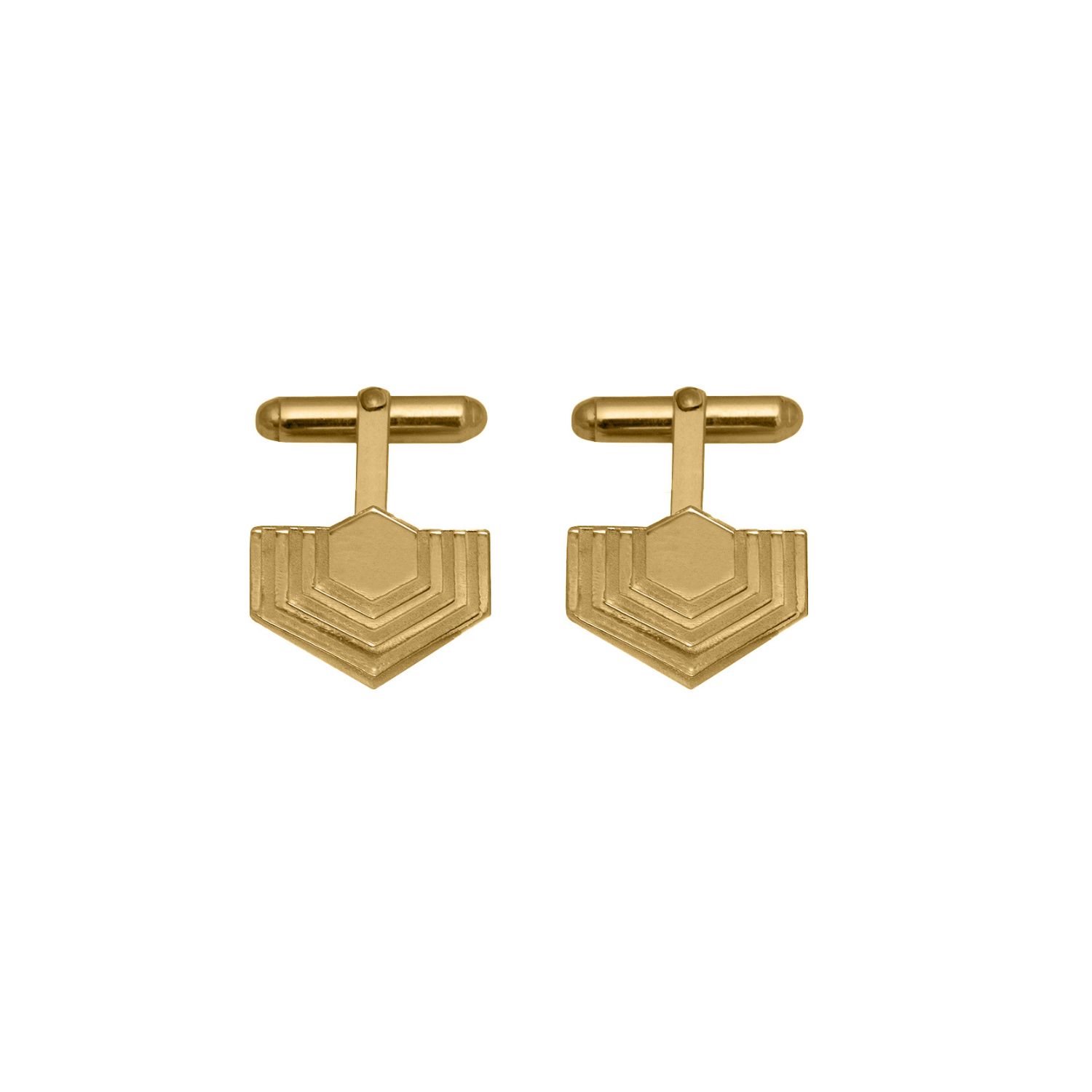 Men's Abstract Hexagon Cufflinks 18Ct Gold Vermeil | Edge Only