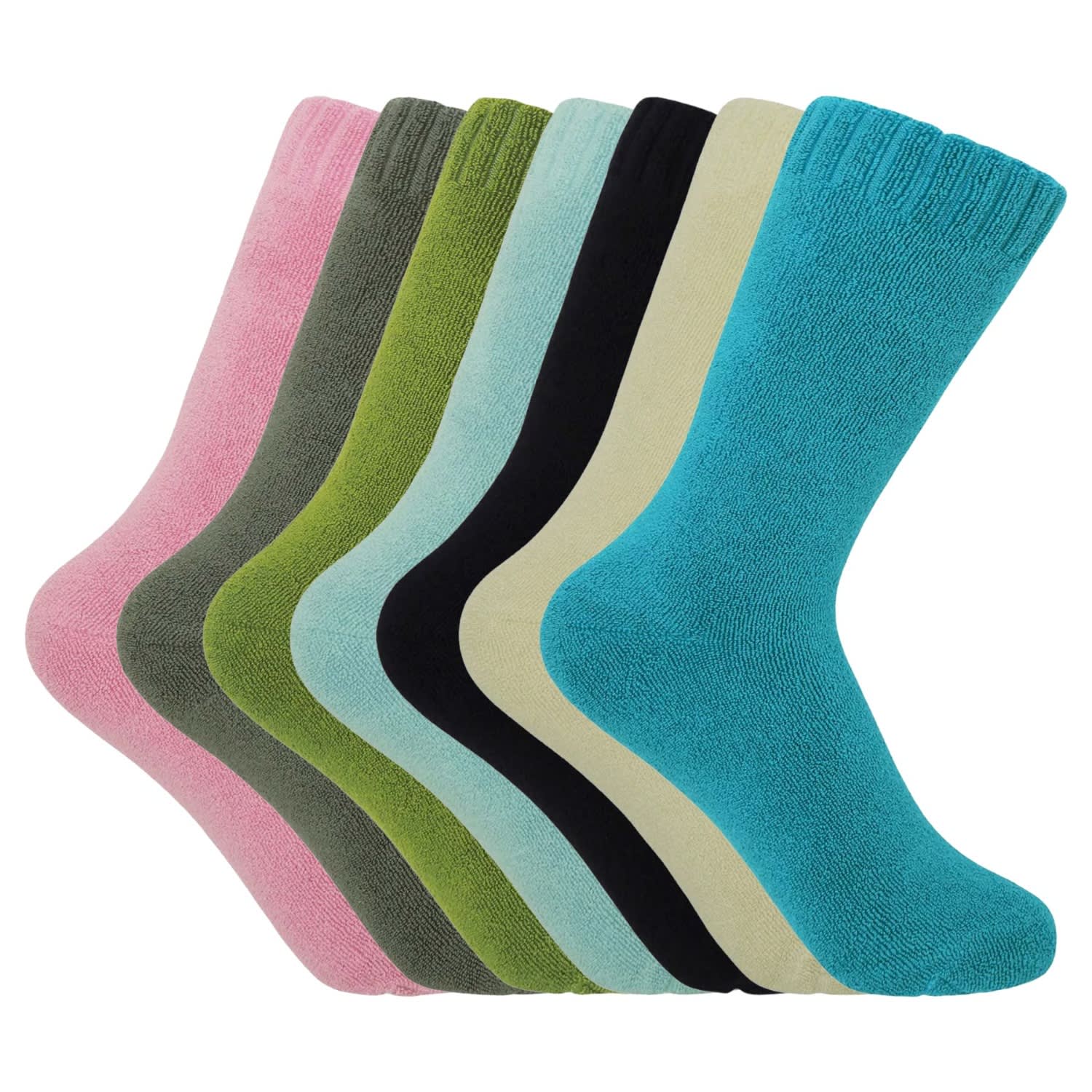Peper Harow - Made In England Women's Socks Bundle - Ribbed Cuff Bed In Blue/gray/pink/white