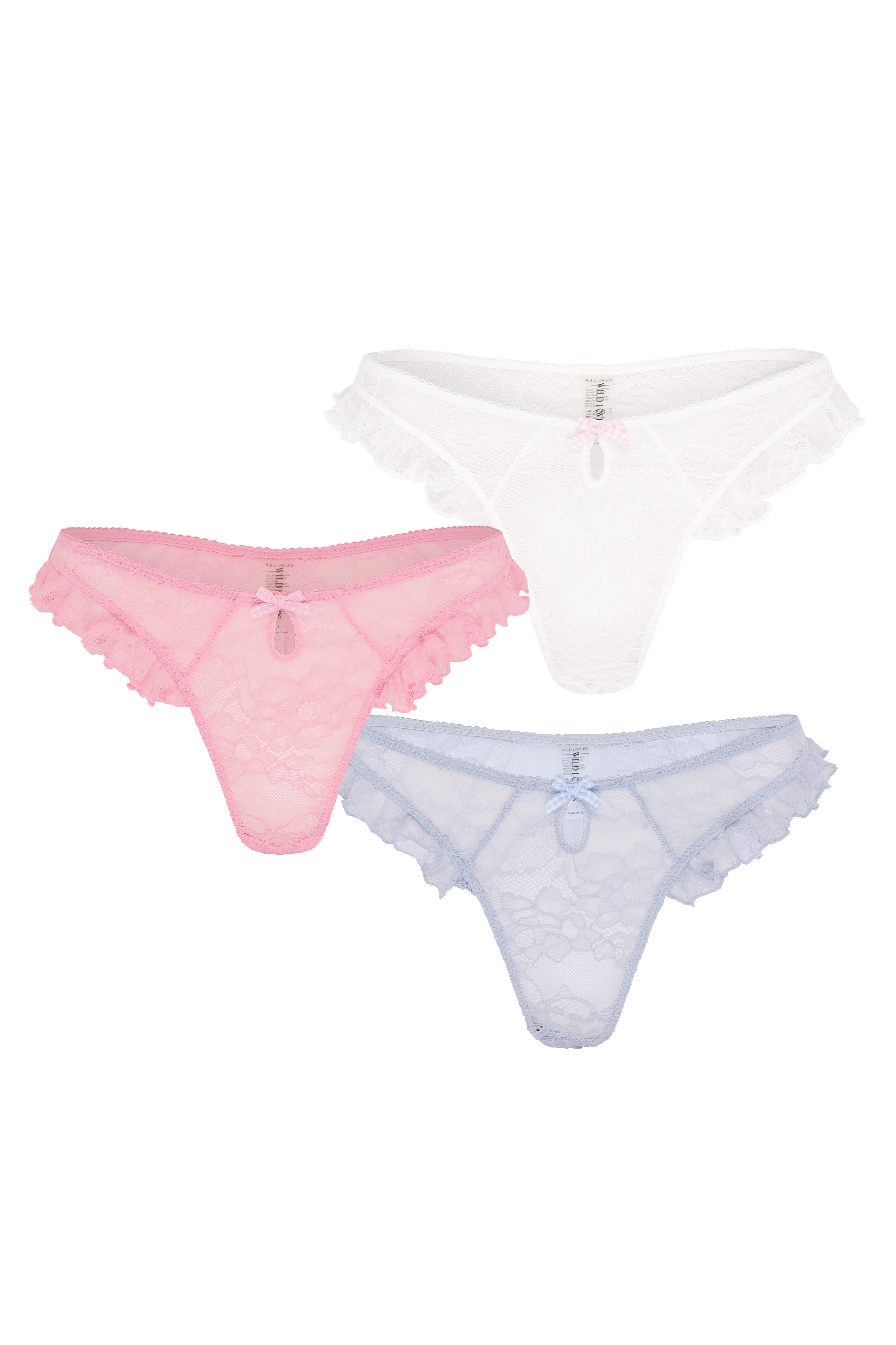 Wild Lovers London Women's White / Blue / Pink Sierra Brief - Multipack In Multi
