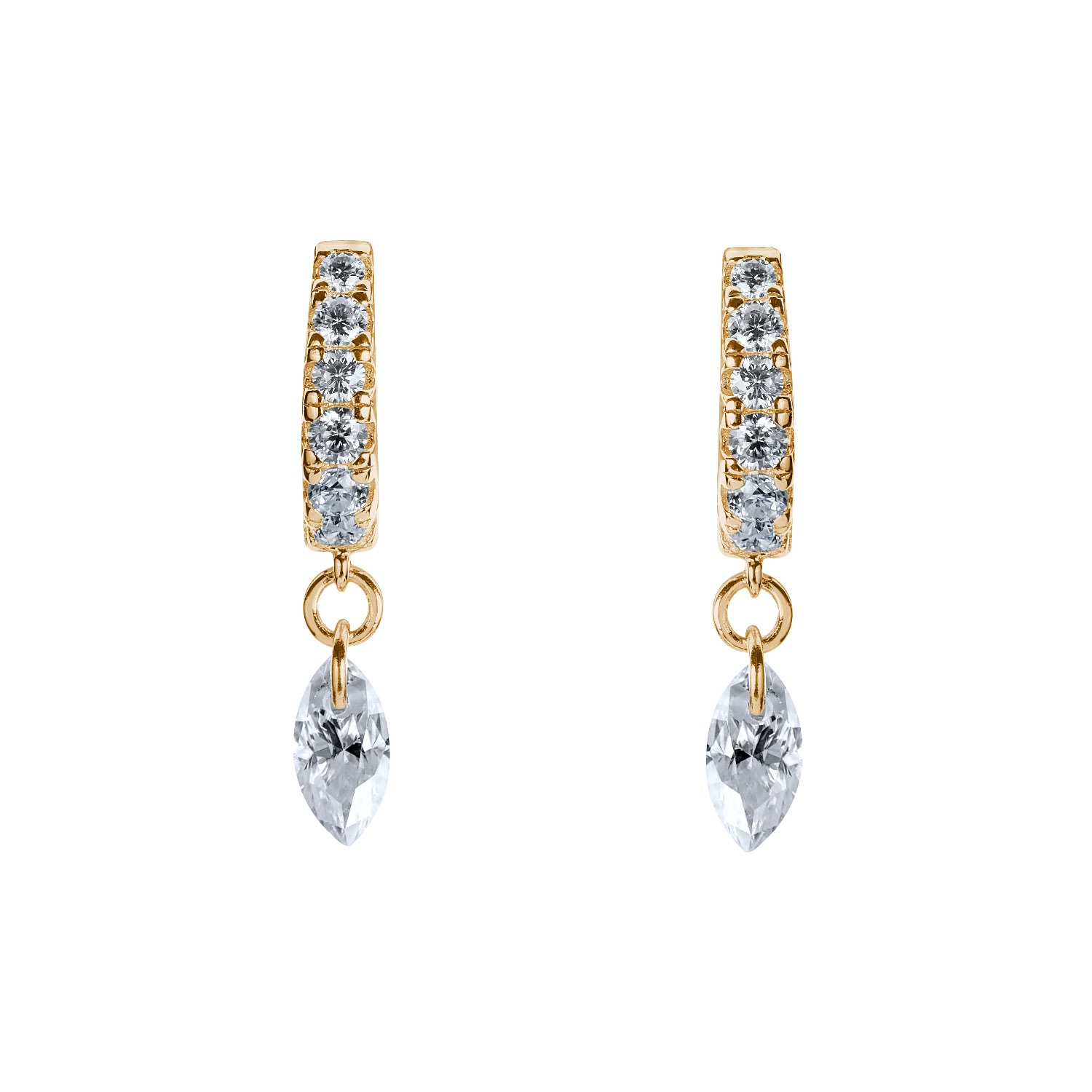 Bloomtine | Earth Angel Hq Women's Illuminess™ Gold Vermeil Floating Moissanite Huggies