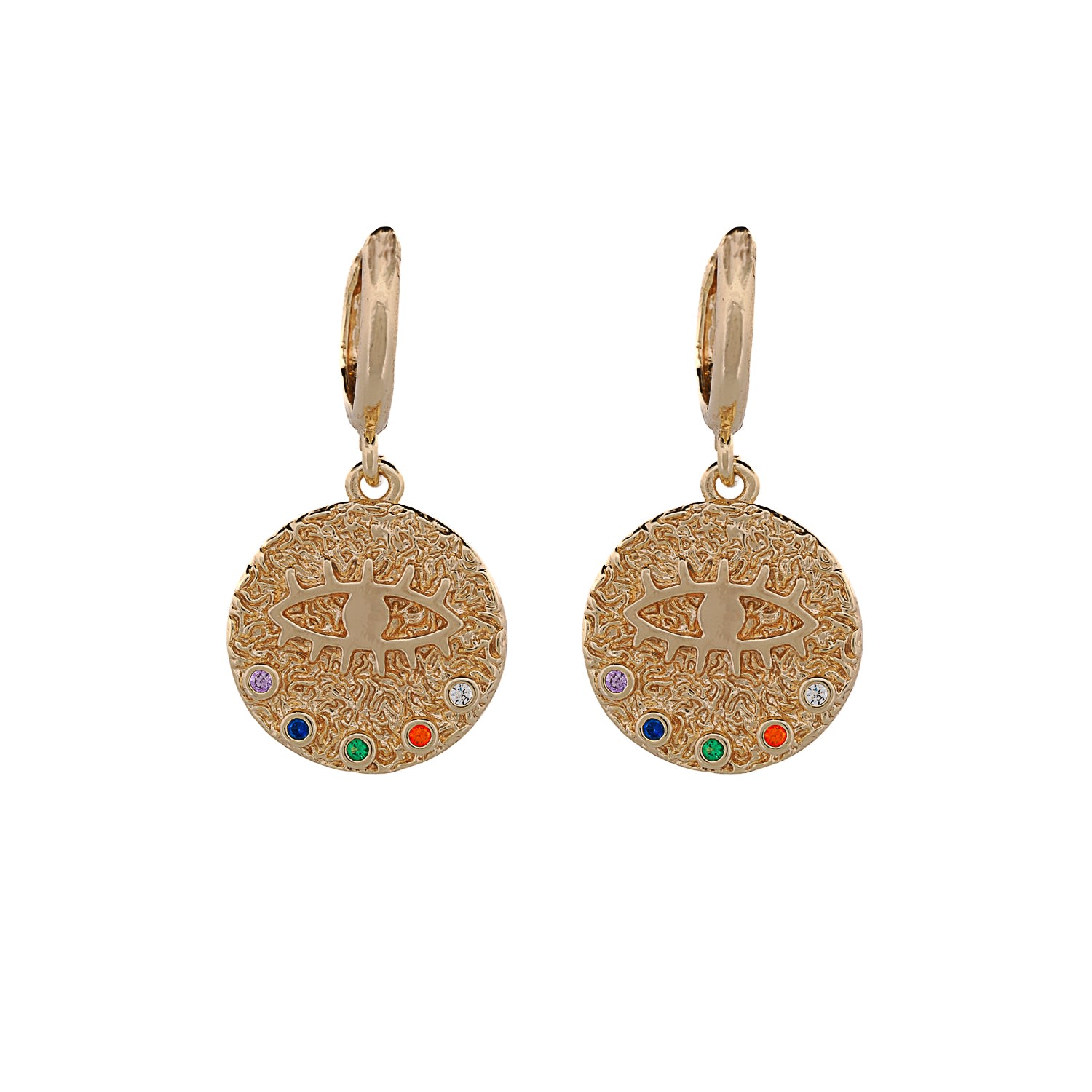 Women’s Powerful Talisman Evil Eye Gold Earrings - Gold Ebru Jewelry