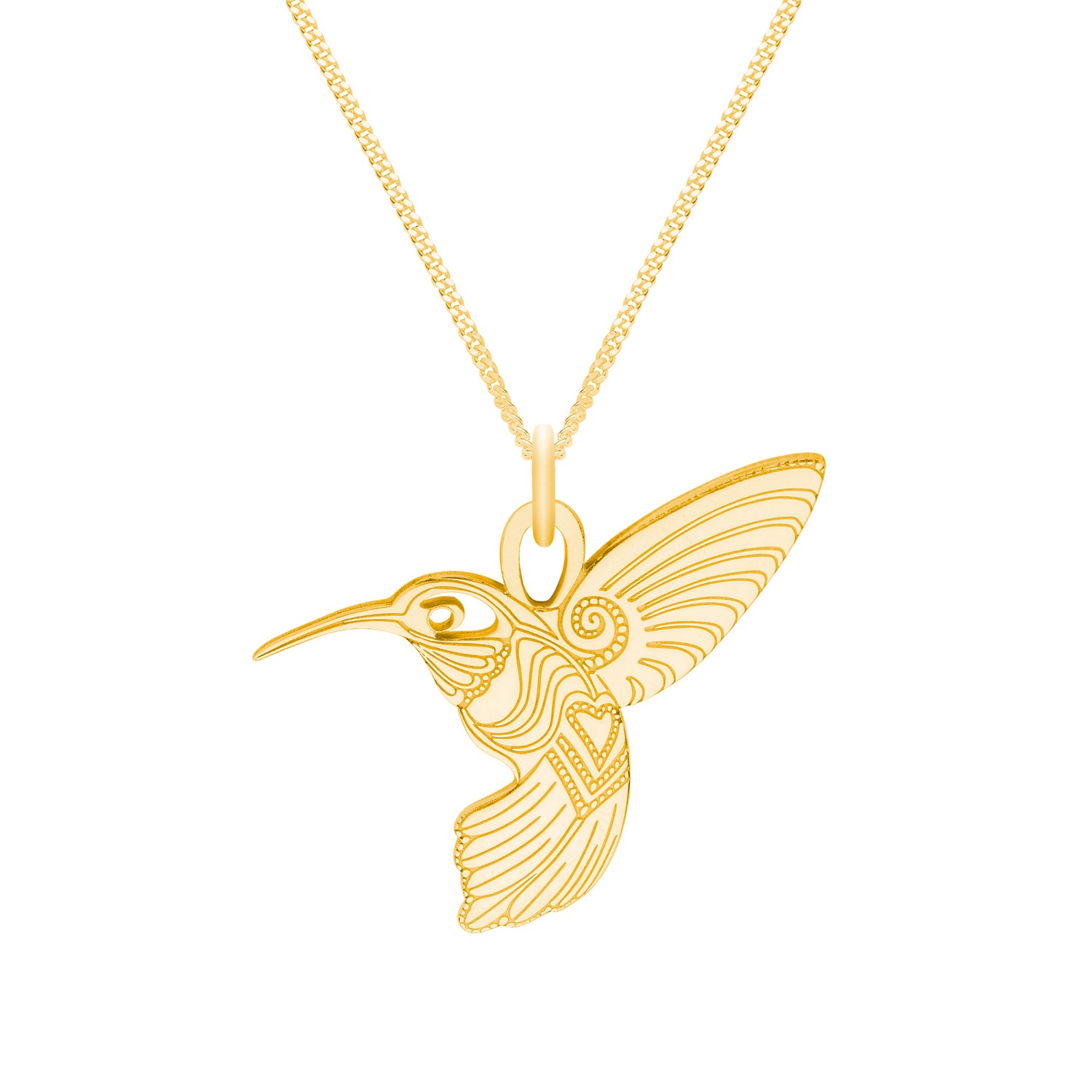 Small Gold Hummingbird Pendant Necklace by CarterGore