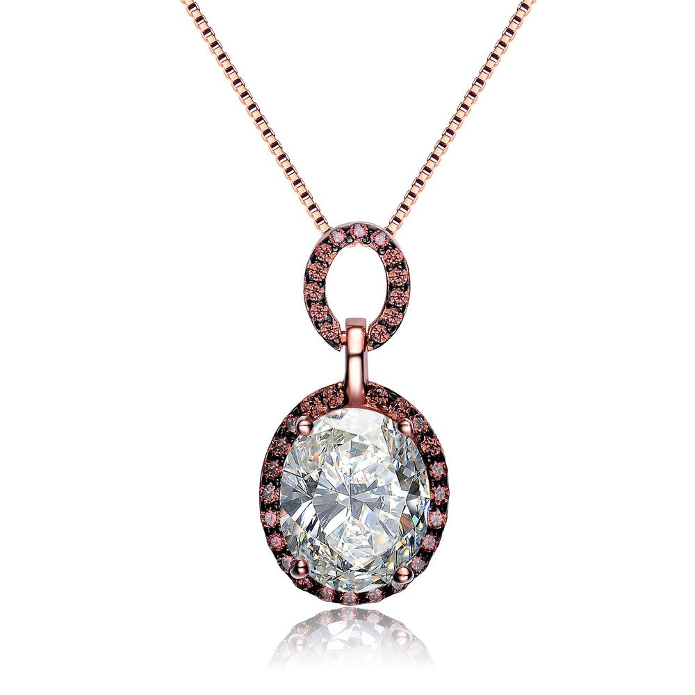 Women’s White / Rose Gold Marie Noir Silver Rose Gold Limited Edition Pendant Genevive Jewelry