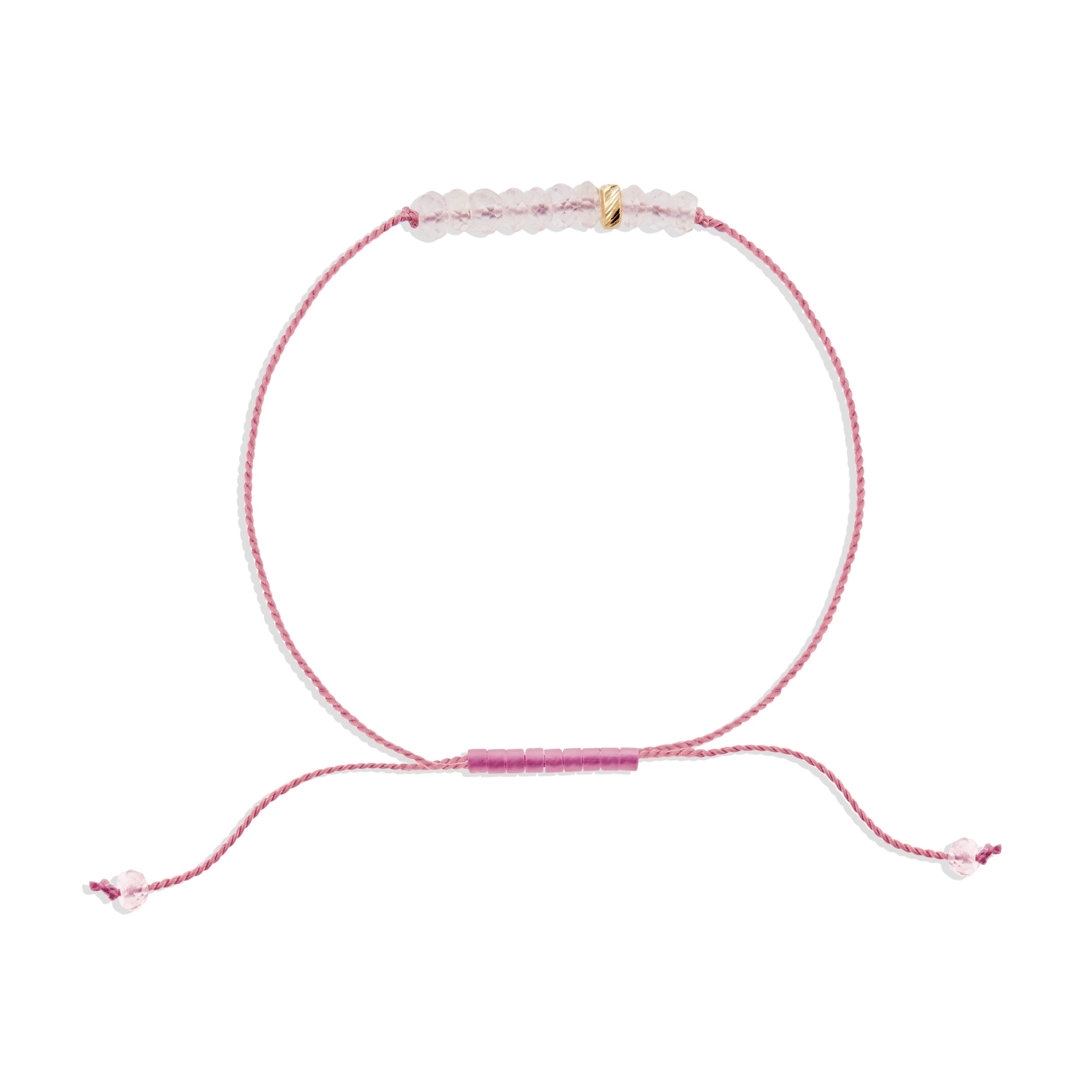 C. Grassi Women's Pink The Energy Project Bracelet – Love With Rose Quartz & Solid Gold Bead In Pink