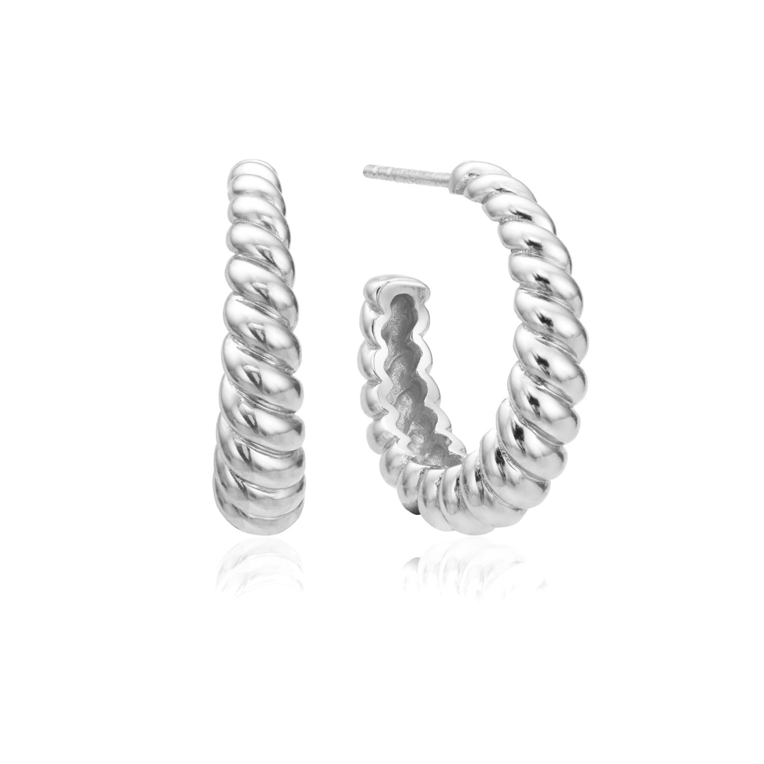 Lily & Roo Women's Silver Large Twisted Rope Hoop Earrings In Silver