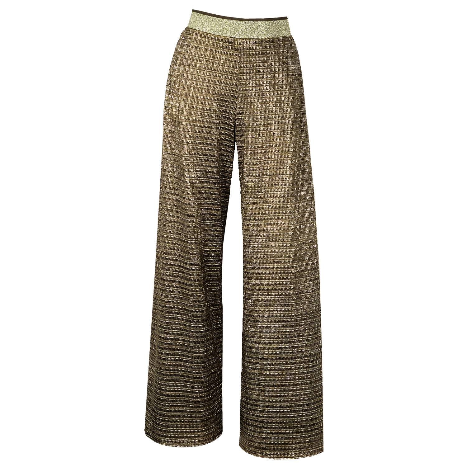 Me&thee Women's Plain Sailing Metallic Antique Gold Trouser