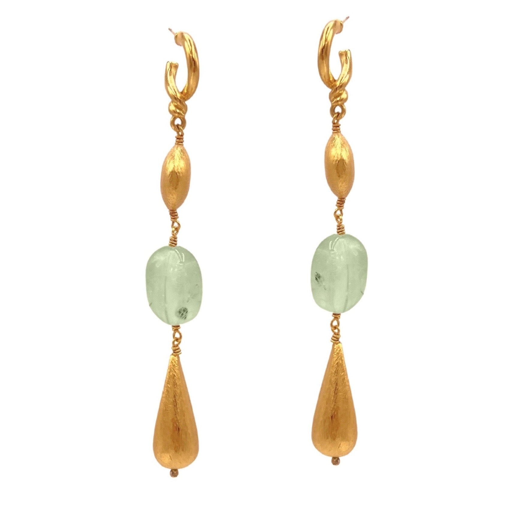 Jaredjamin Women's Gold / Green Elegant Gypsy Earrings