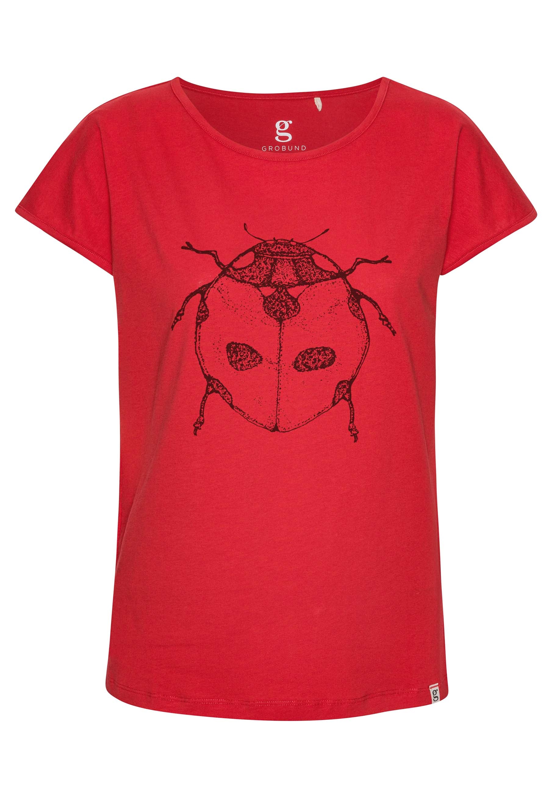 Grobund Anna T-shirt - The One In Poppy Red With Ladybug In Red