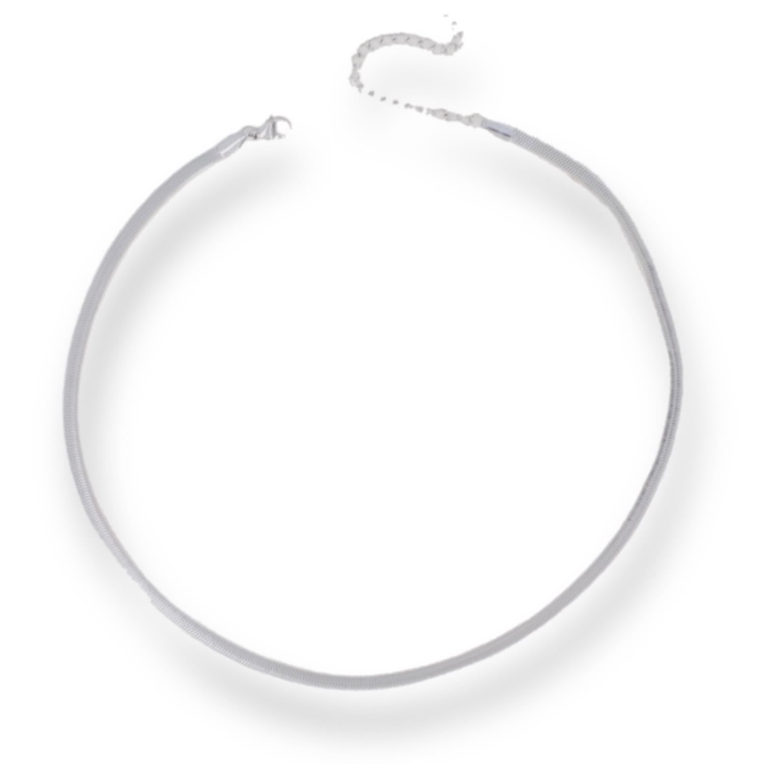 MINK&IVY WOMEN'S SILVER SNAKE CHAIN NECKLACE ADJUSTABLE LENGTH