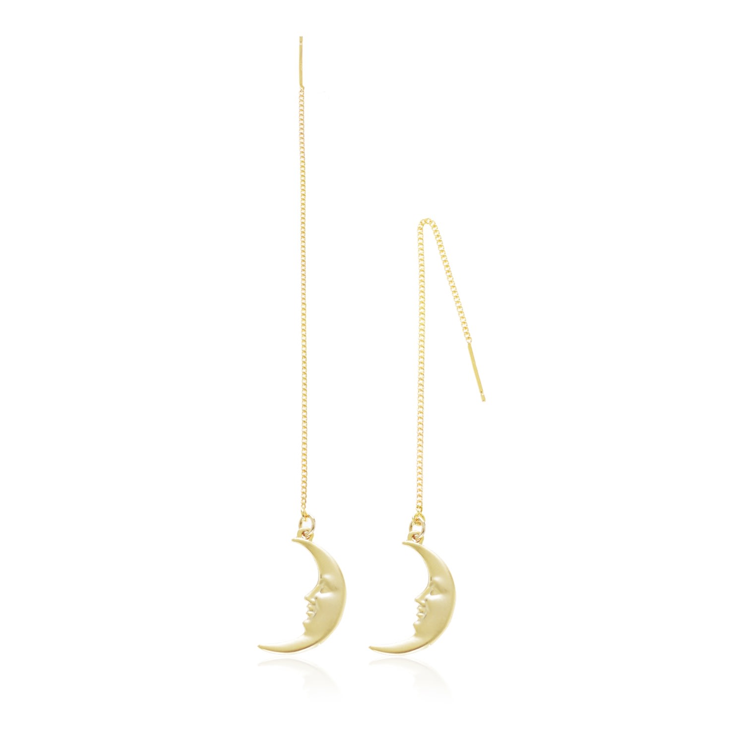 Women’s Gold Chain Moon Earrings C. j.m