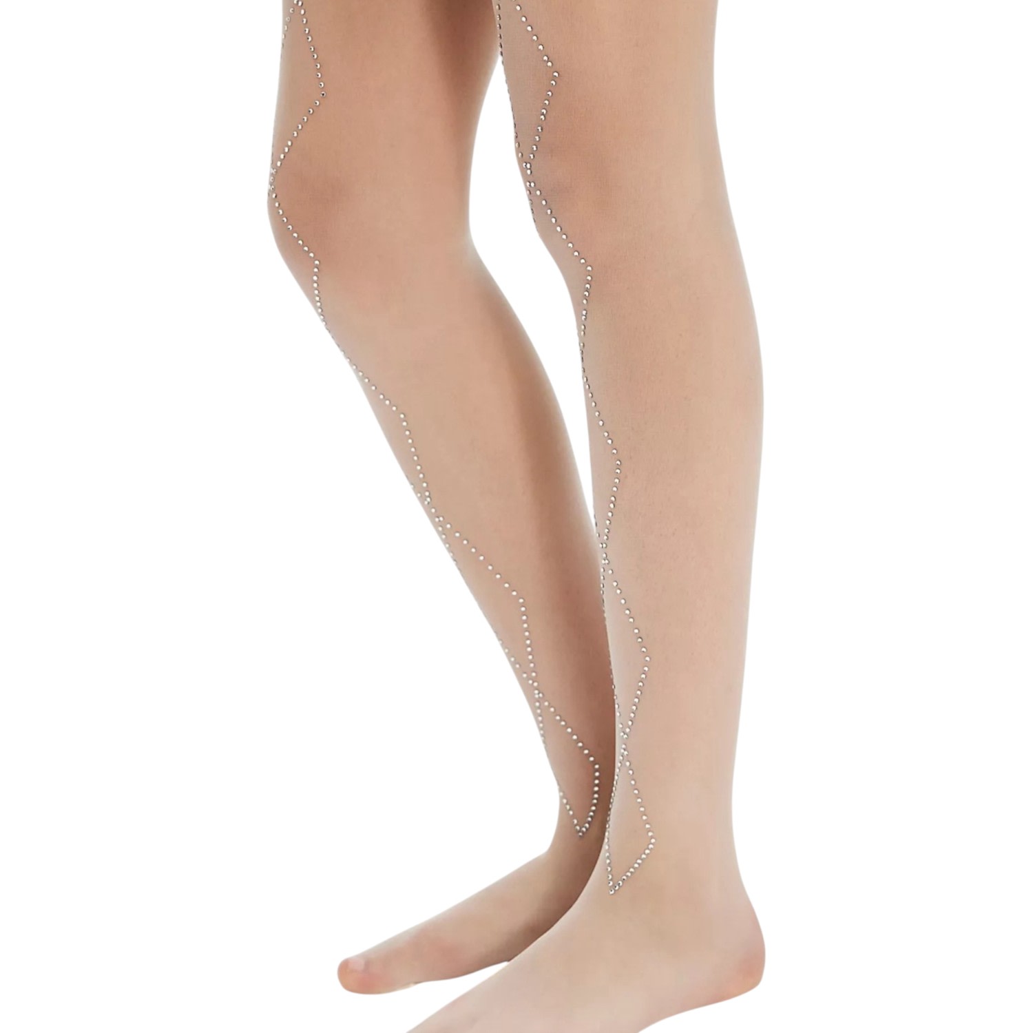 High Heel Jungle By Kathryn Eisman Women's Neutrals Richie Diamond Crystal Tights - Nude In Brown