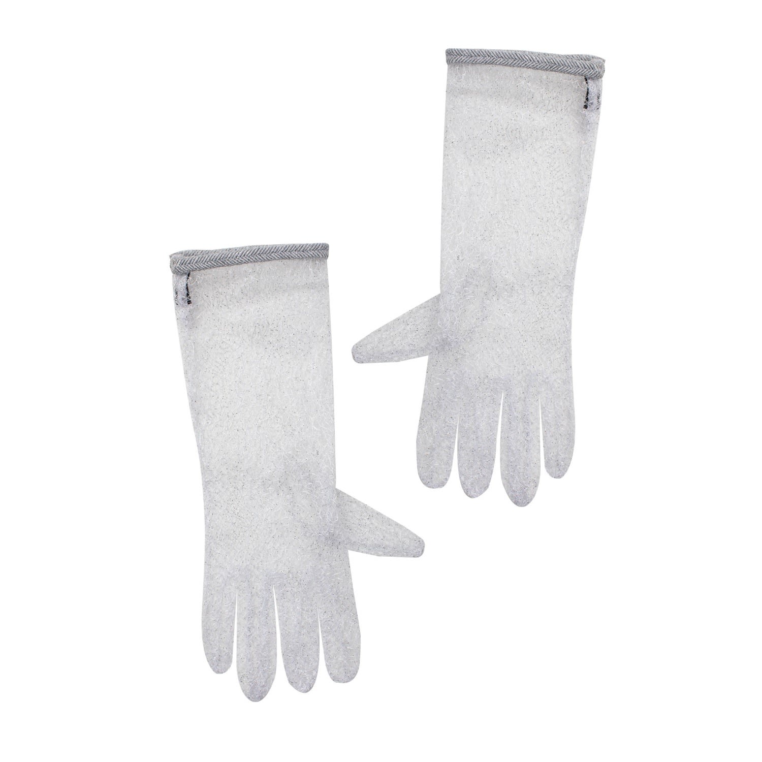 Women’s Silver Bijou Gloves One Size Azima Musayeva