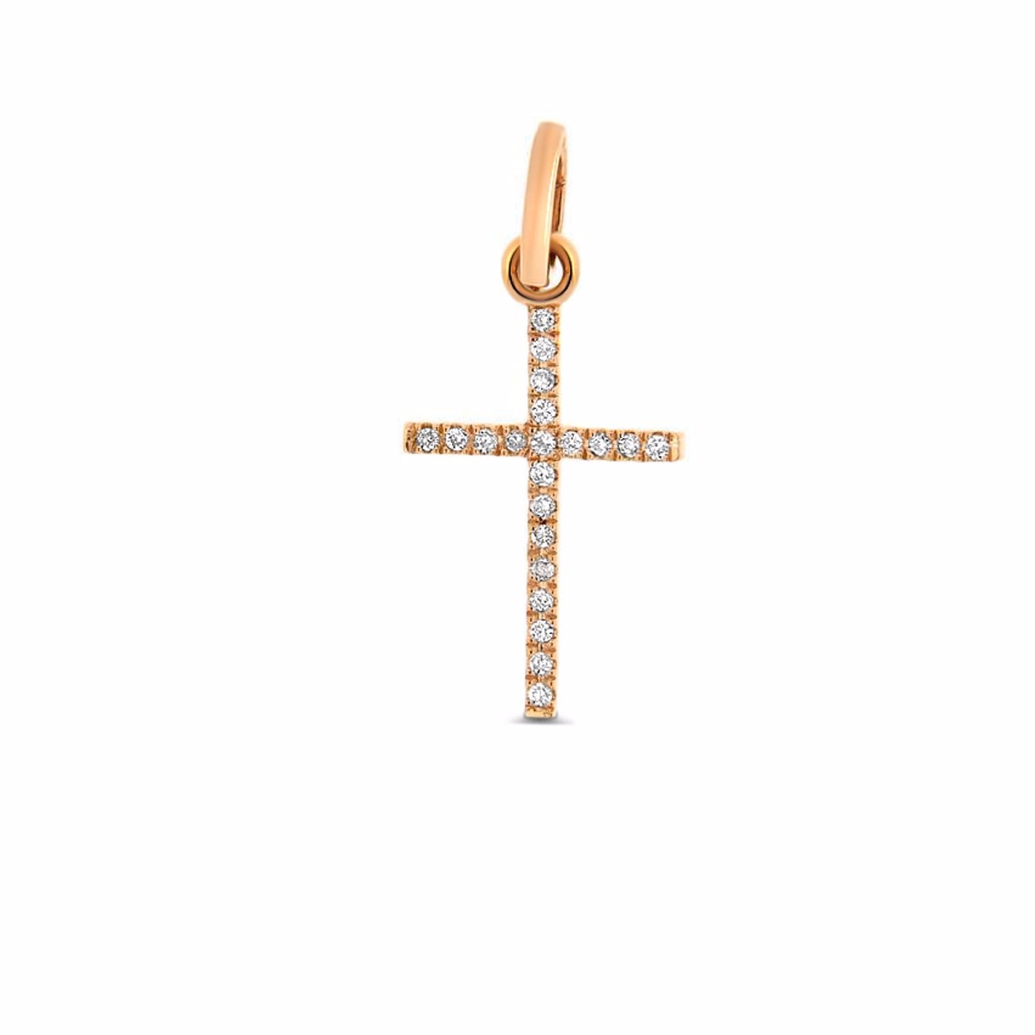 Women’s Diamond Cross Pendant 18K Rose Gold Cosanuova