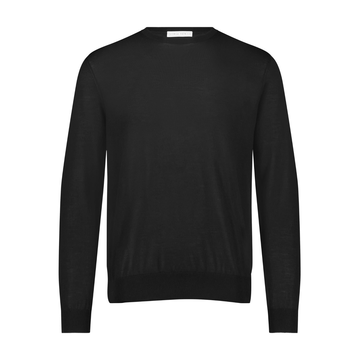 George Patrick Men's Black Cashmere Sweater Crewneck In Black