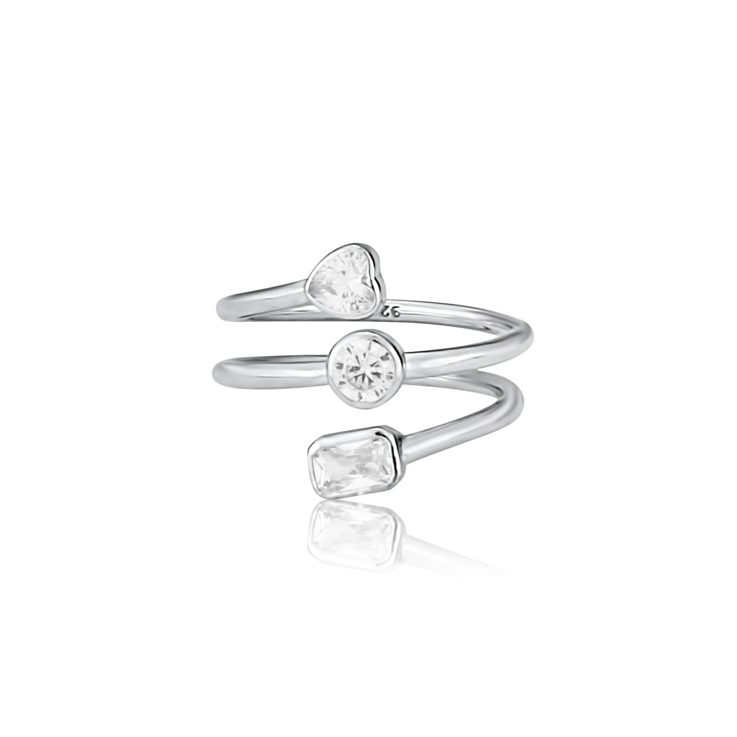 Women’s Multi Shape Trio Statement Ring - Silver Shymi