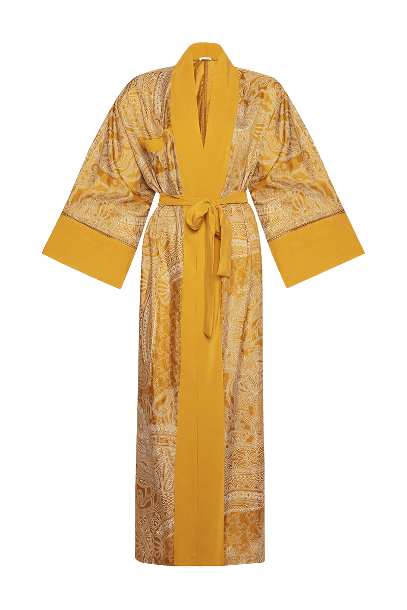 Movom Women's Yellow / Orange Johona Kimono In Yellow/orange