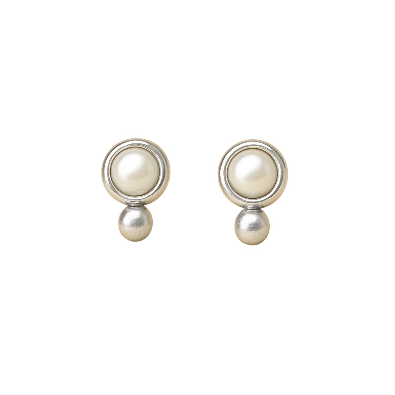Lily Flo Jewellery Women's White Stardust Pearl Granule Stud Earrings In White