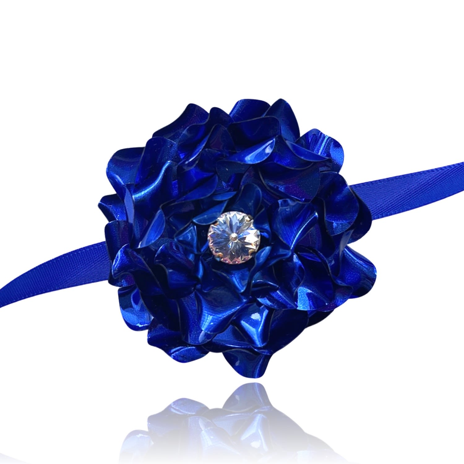Pinar Ozevlat Women's Blue Camellia Choker In Blue