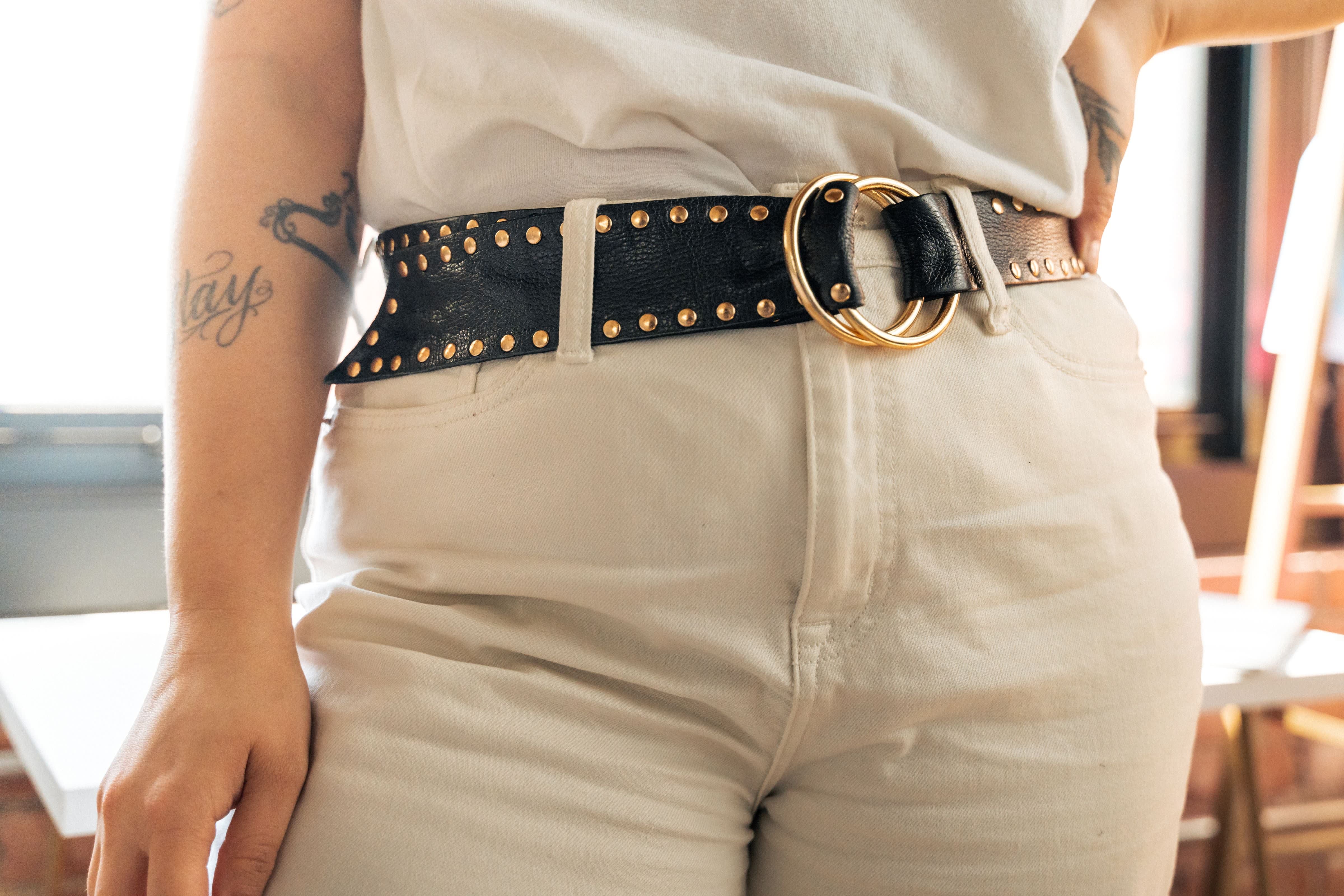 Post & Co black belt studded with studs