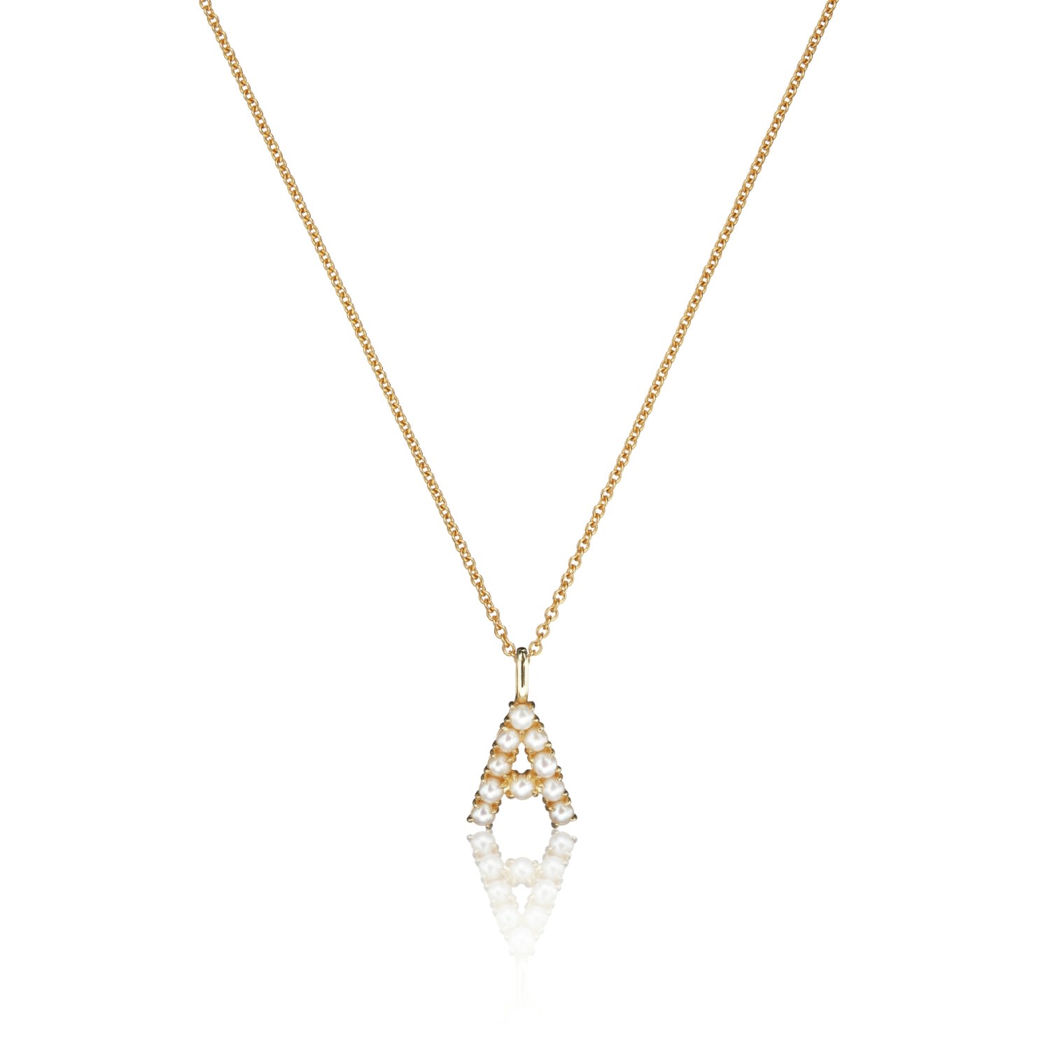 Lily & Roo Women's Gold Pearl Initial Necklace In Gold