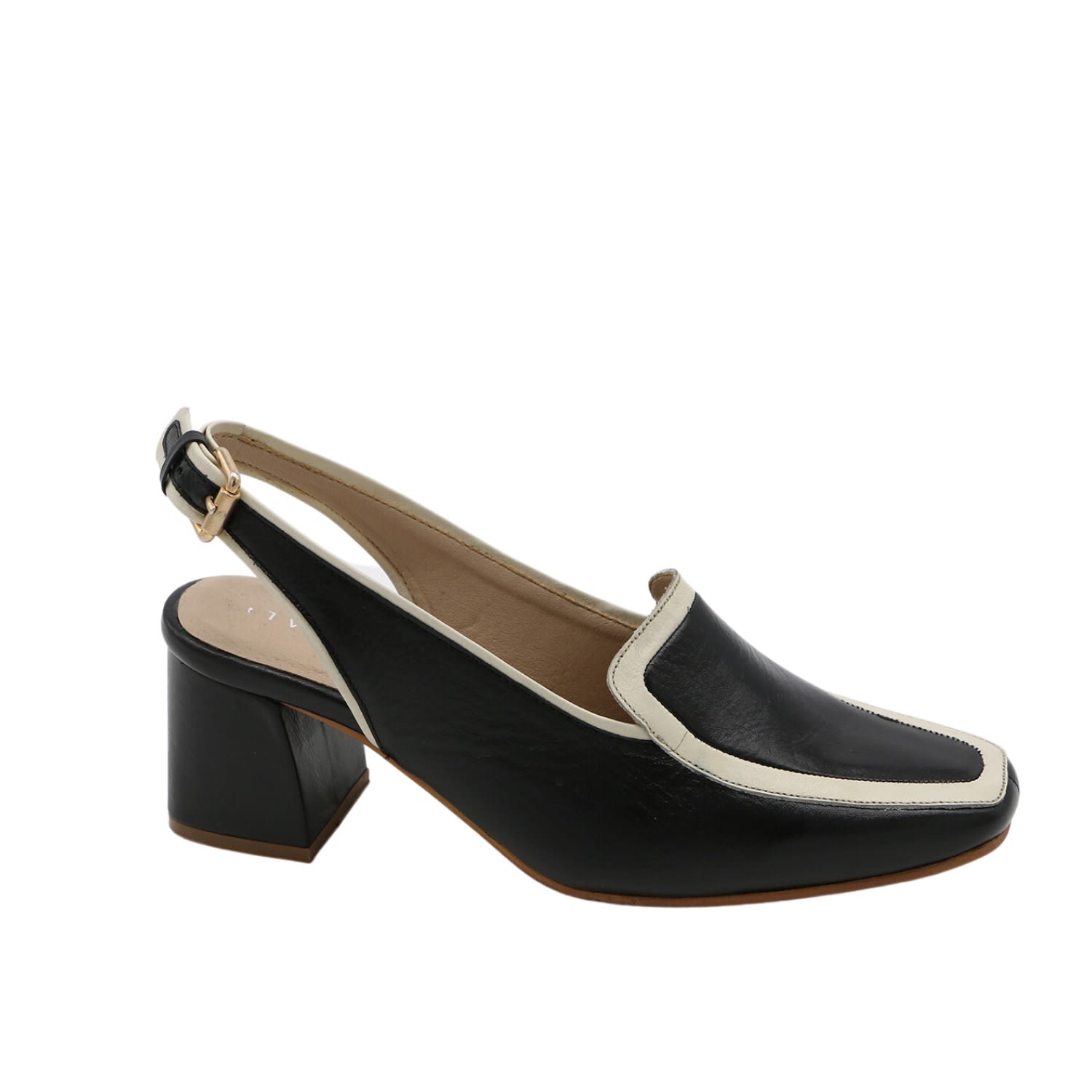 Women’s Bambina Heeled Mules In Black/Ivory Leather 5 Uk Stivali New York