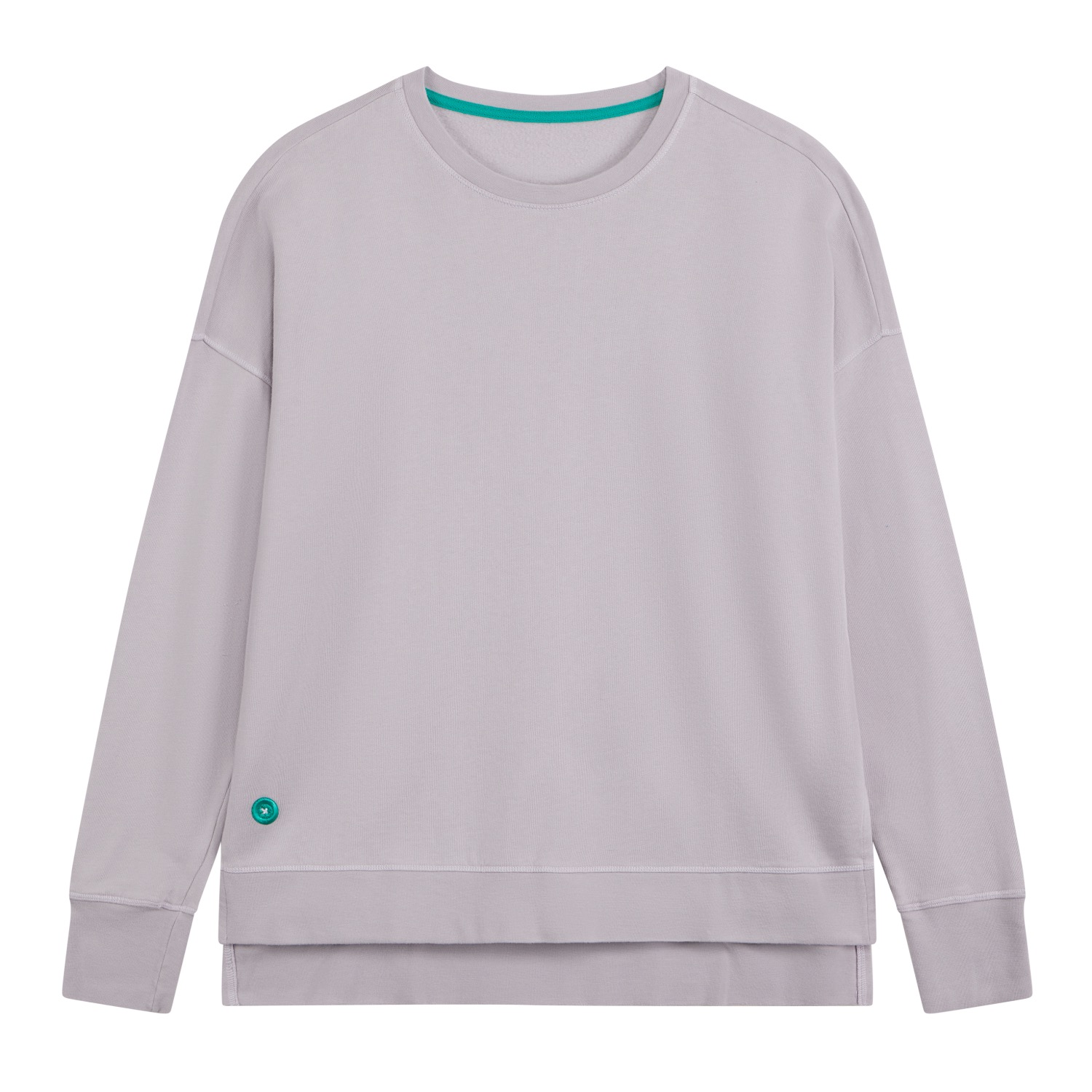 Loungers Women's Organic Cotton Longline Loose Sweatshirt Silver Grey In Gray