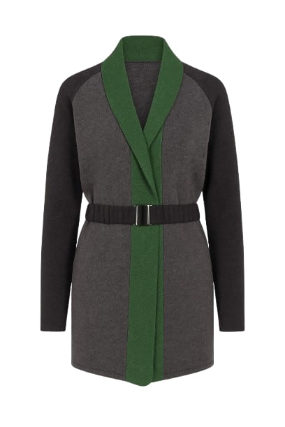 Conquista Women's Green Open-fronted Cardigan