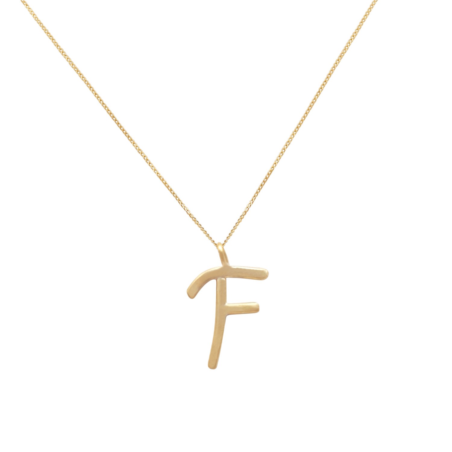 Lily Flo Jewellery Women's Solid Gold Letter F Pendant Necklace