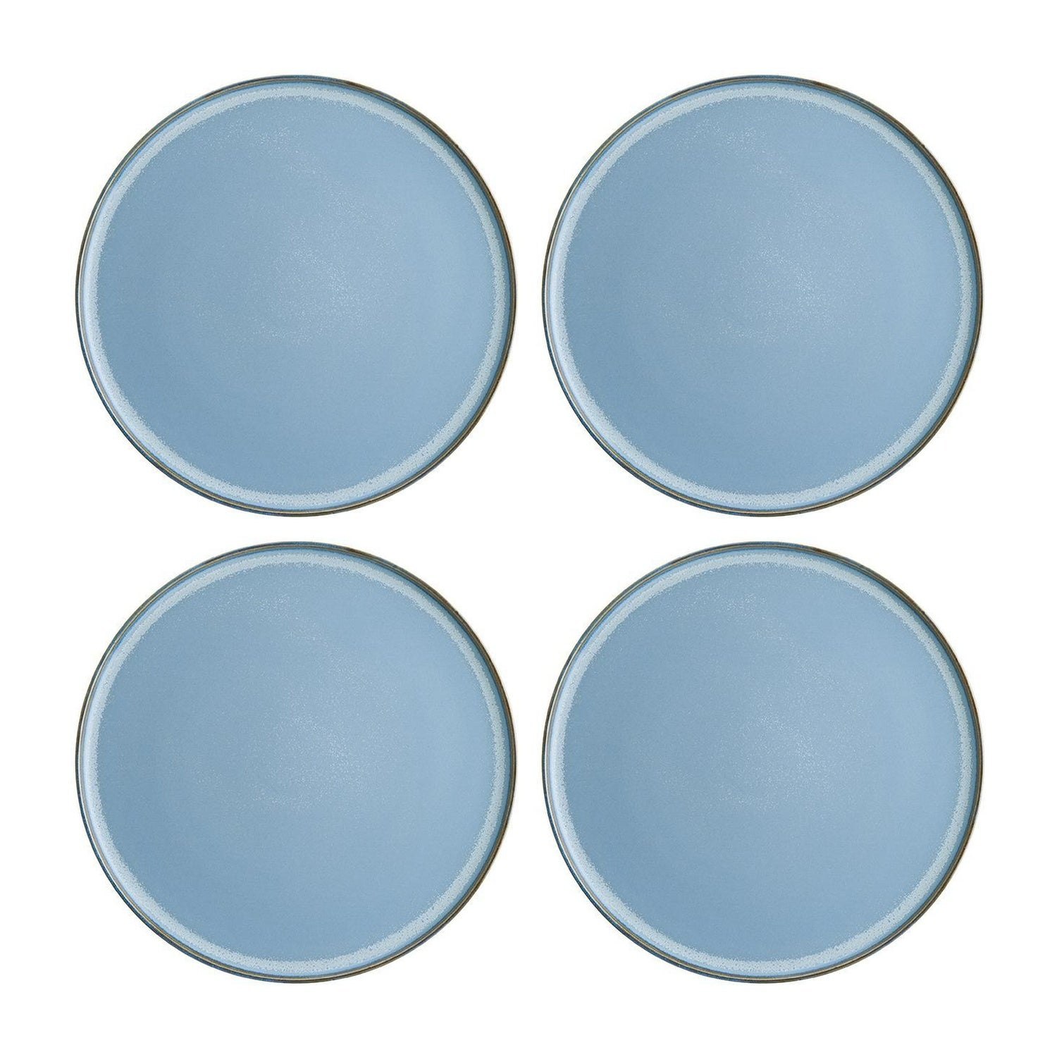 Turgla Home Sky Round Blue Porcelain Appetizer Dessert Plate Set Of Four