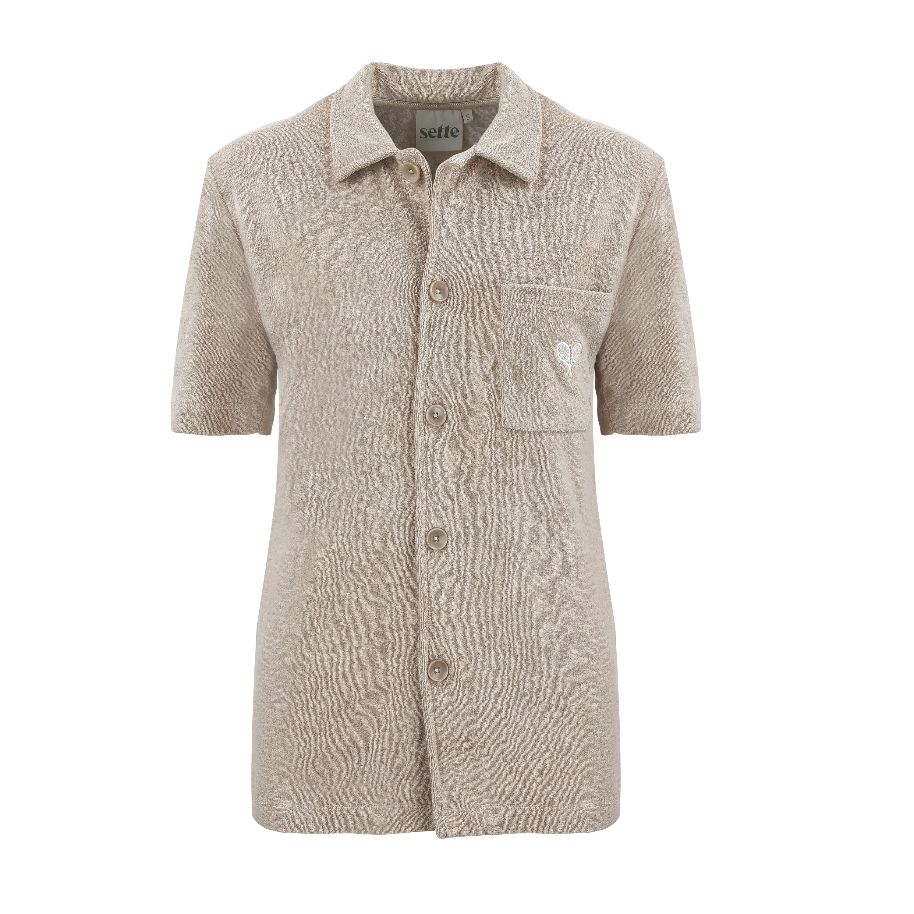 Women’s Neutrals / Brown Towel Boy Cabana Shirt In Sand Large Sette