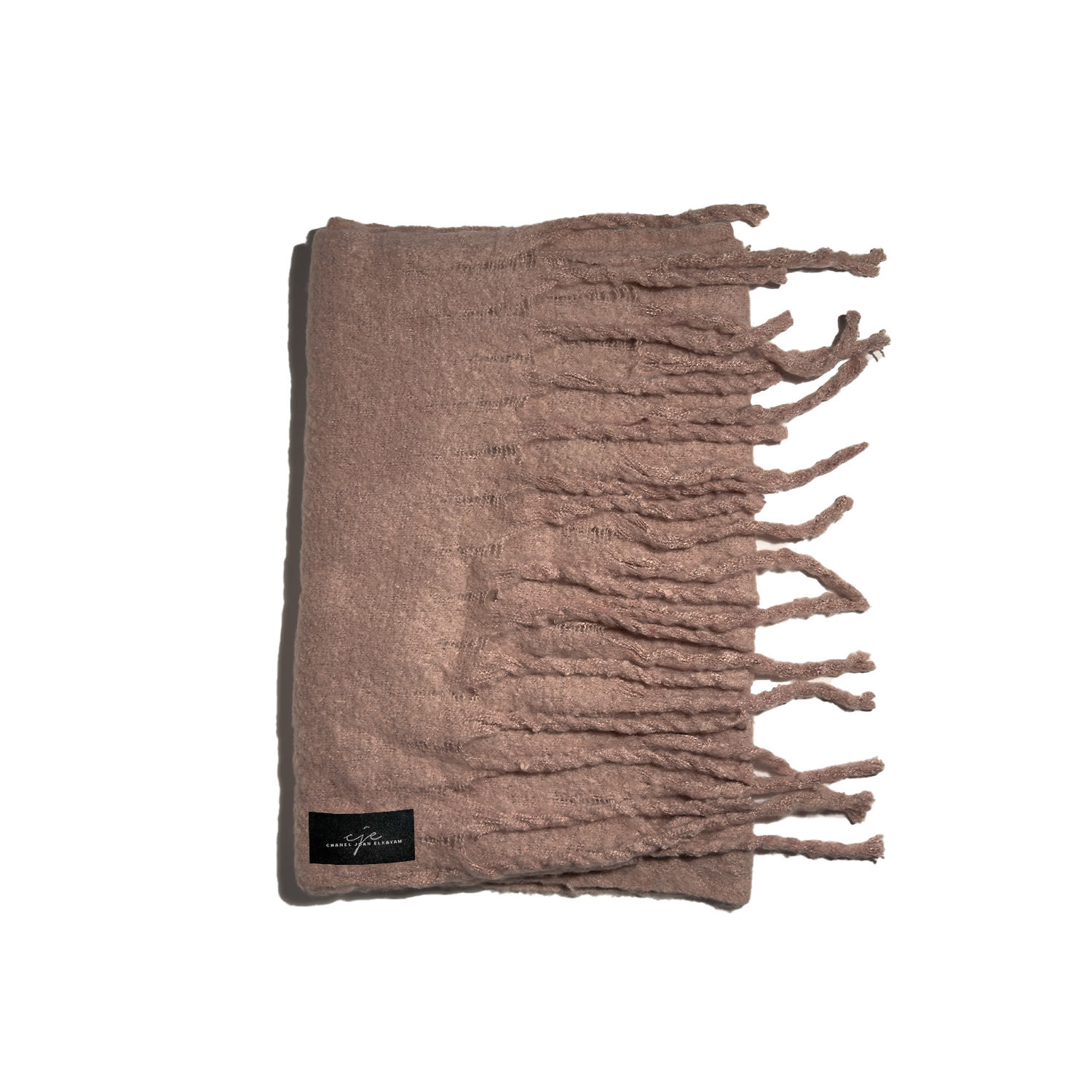Chanel Joan Elkayam Women's Pink / Purple Large Fringed Cashmere-blend Winter Scarf Pink In Pink/purple