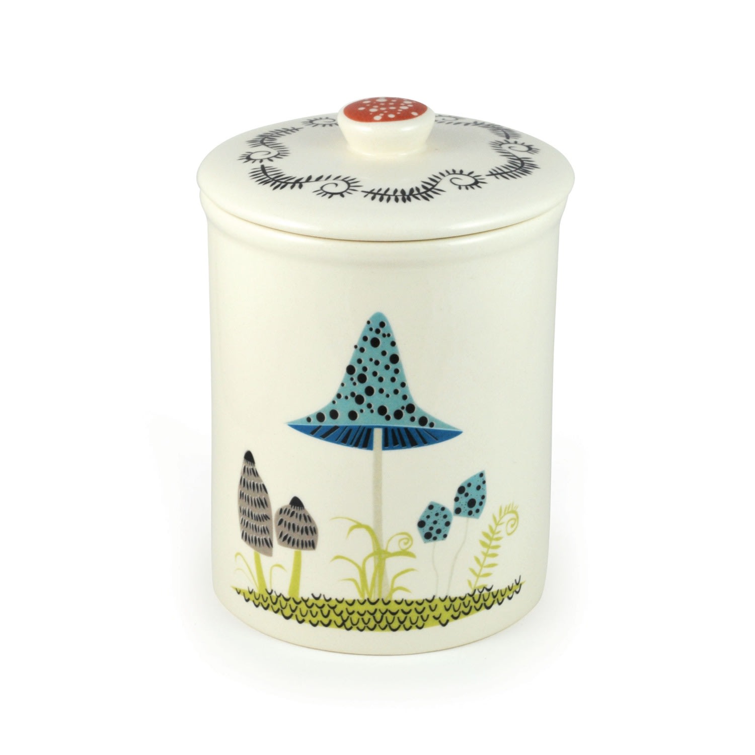 Blue / Green / White Toadstool Storage Jar Hannah Turner