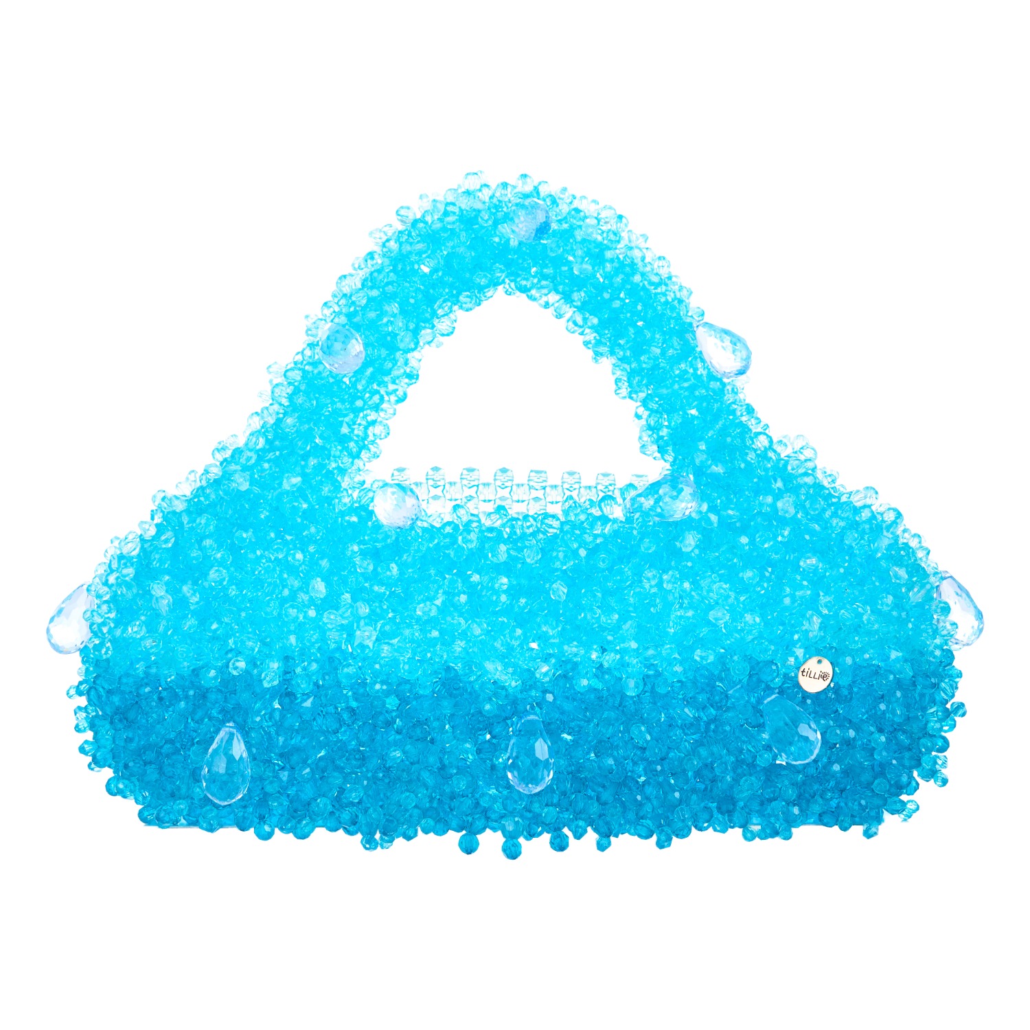 Tillie Beads Women's Two-tone Blue Fluffy Cloud Bead Bag In Blue