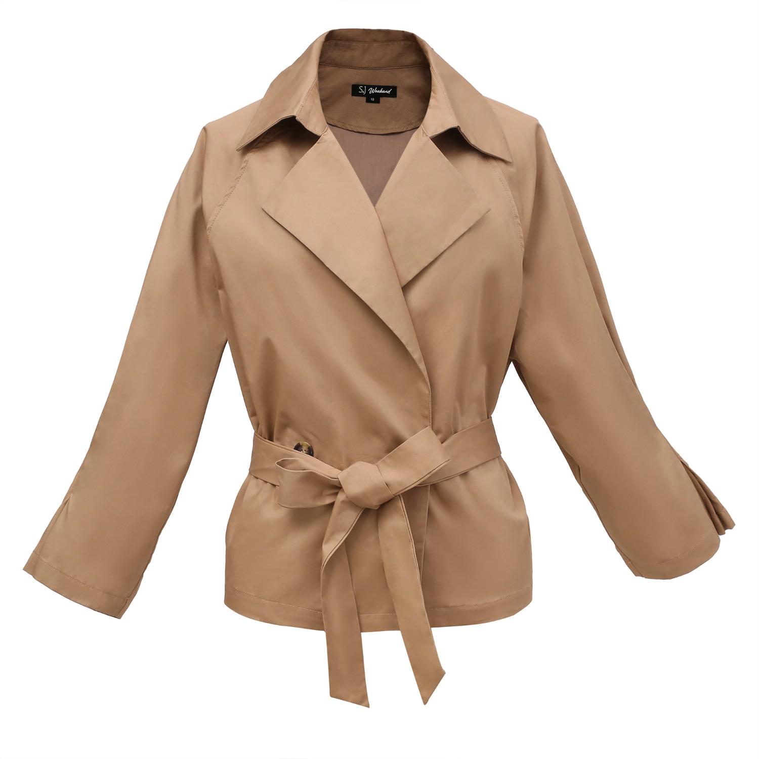 Smart And Joy Women's Brown Double Breasted Coton Trench-jacket - Camel In Brown