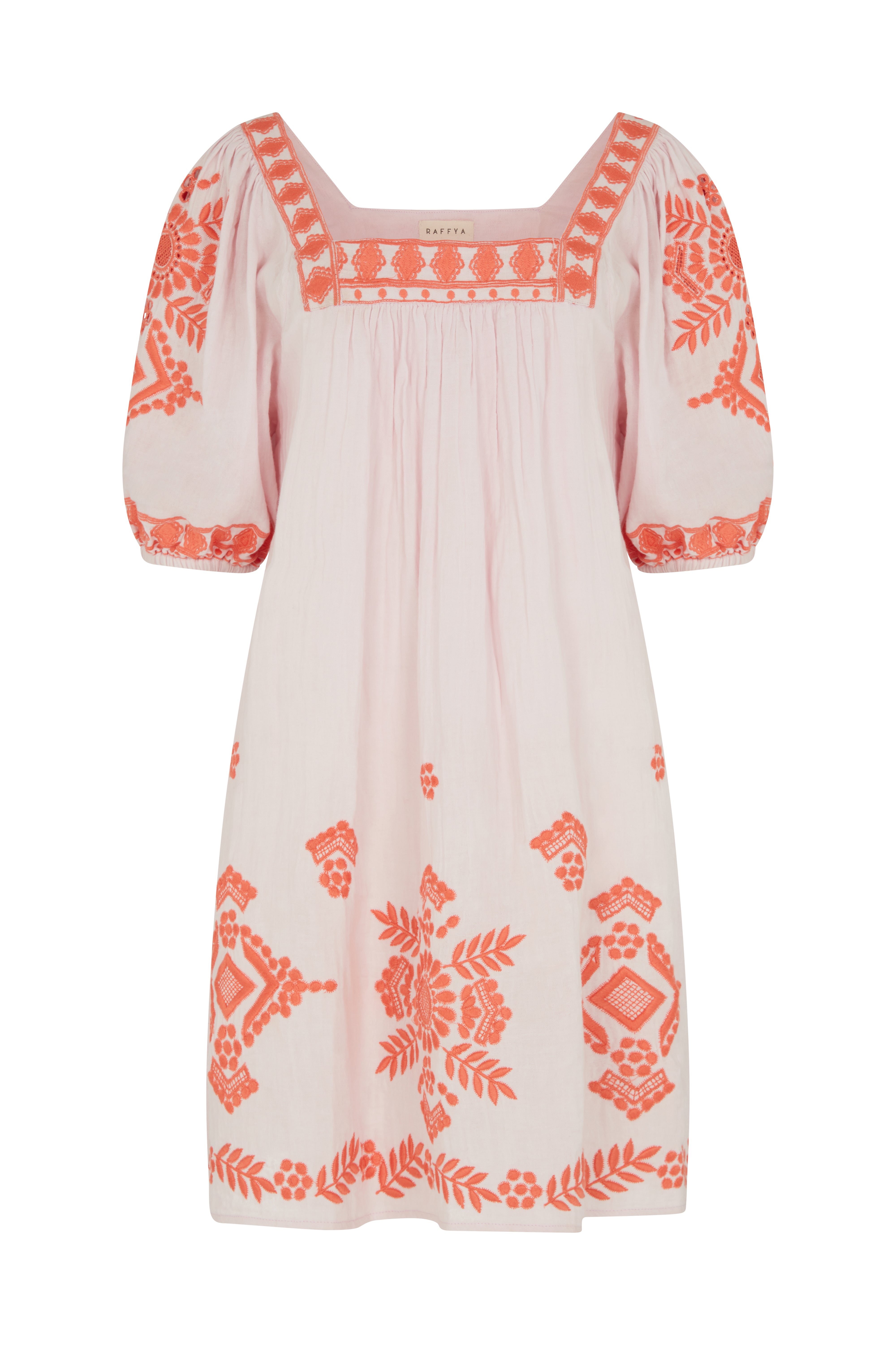 Raffya Women's Pink / Purple Clara Embroidered Mini Dress - Pink & Purple In Pink/purple