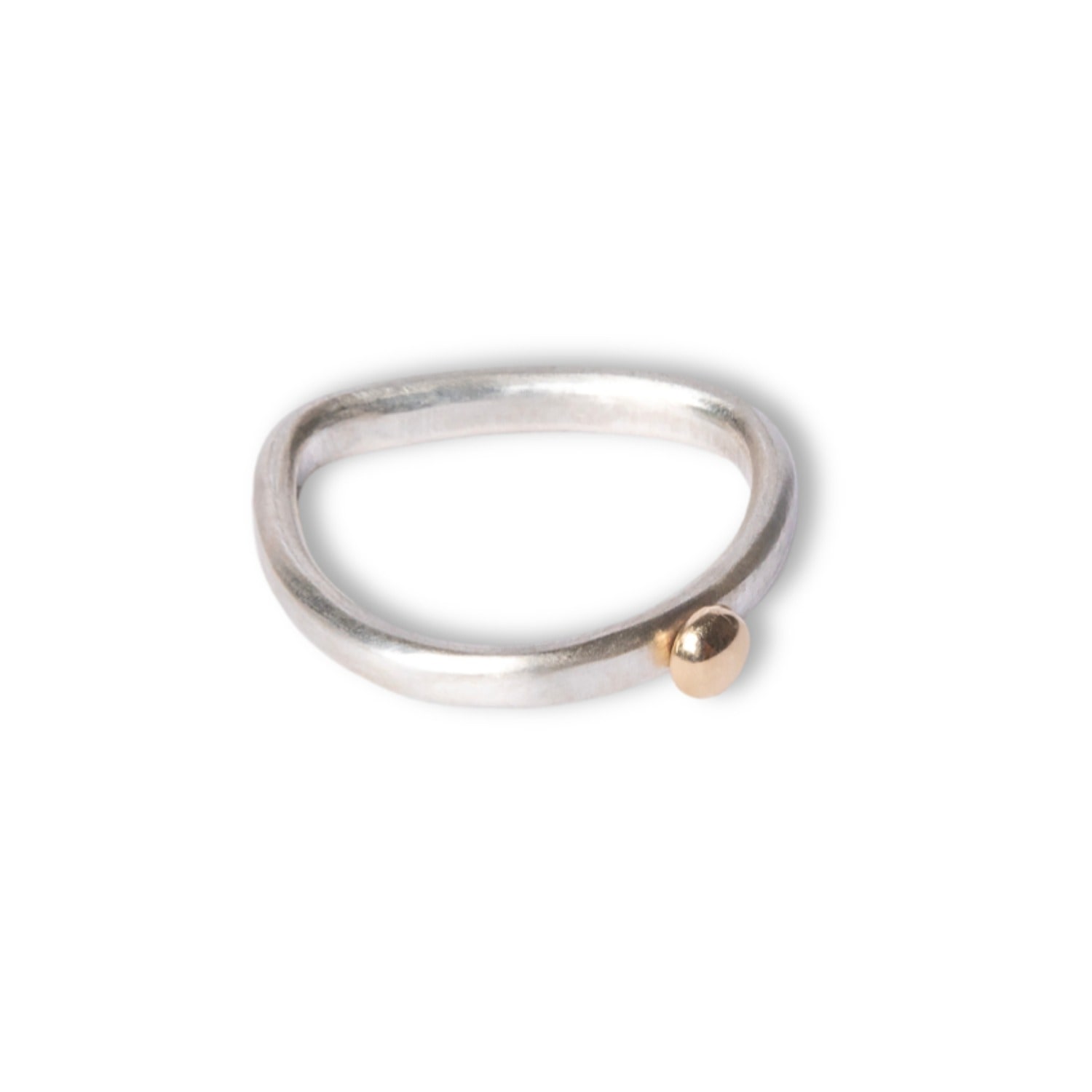 Golden Horn Jewellery Women's Golden Bubble Dot Circle Stacking Silver Ring