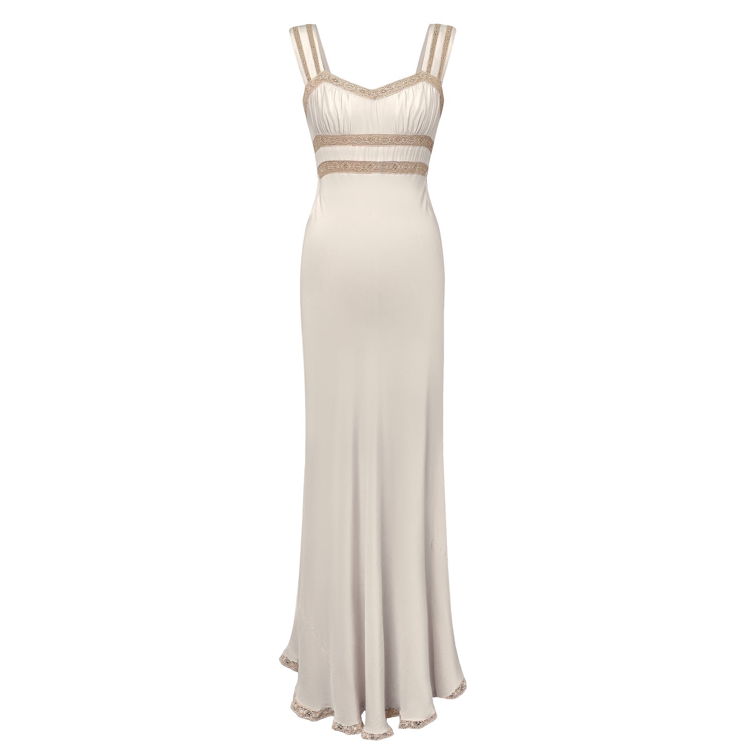 Women’s Neutrals Calais Silk Slip Dress In Alabastrine White Extra Large Lily Phellera