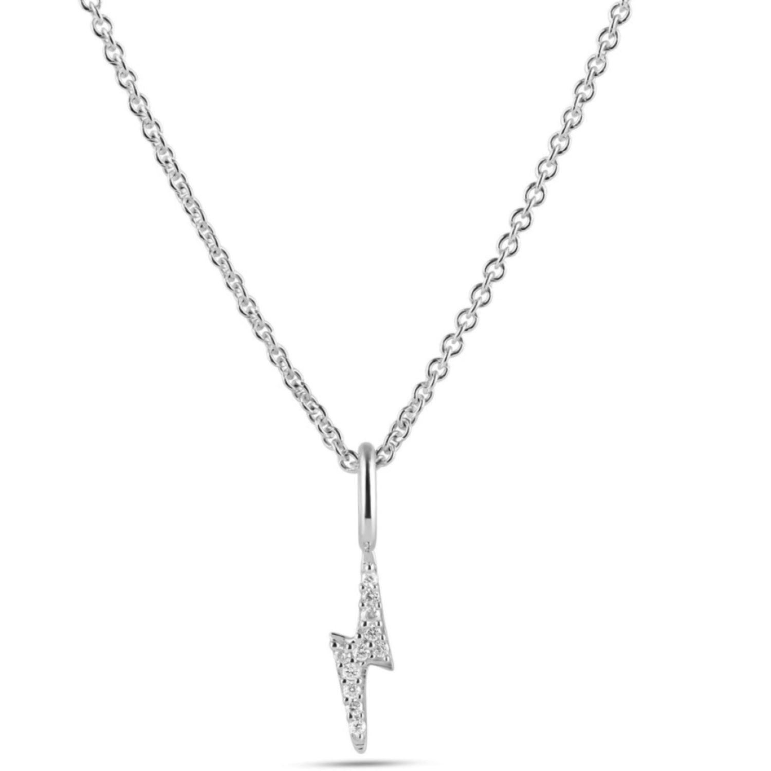 Women’s White Sapphire Lightning Bolt Pendant Sterling Silver Zohreh V. Jewellery