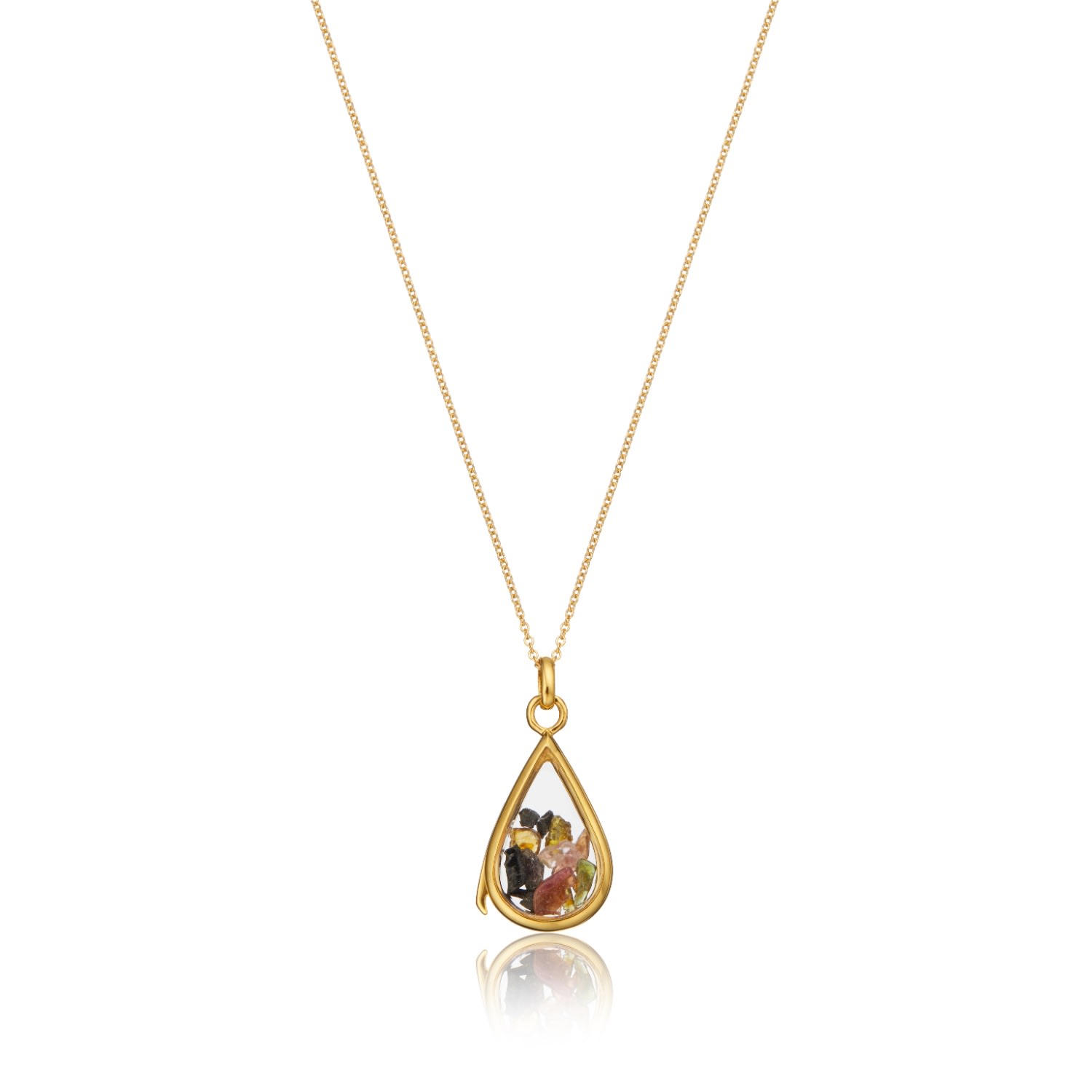 Lily & Roo Women's Gold Glass Tourmaline Teardrop Locket In Gold