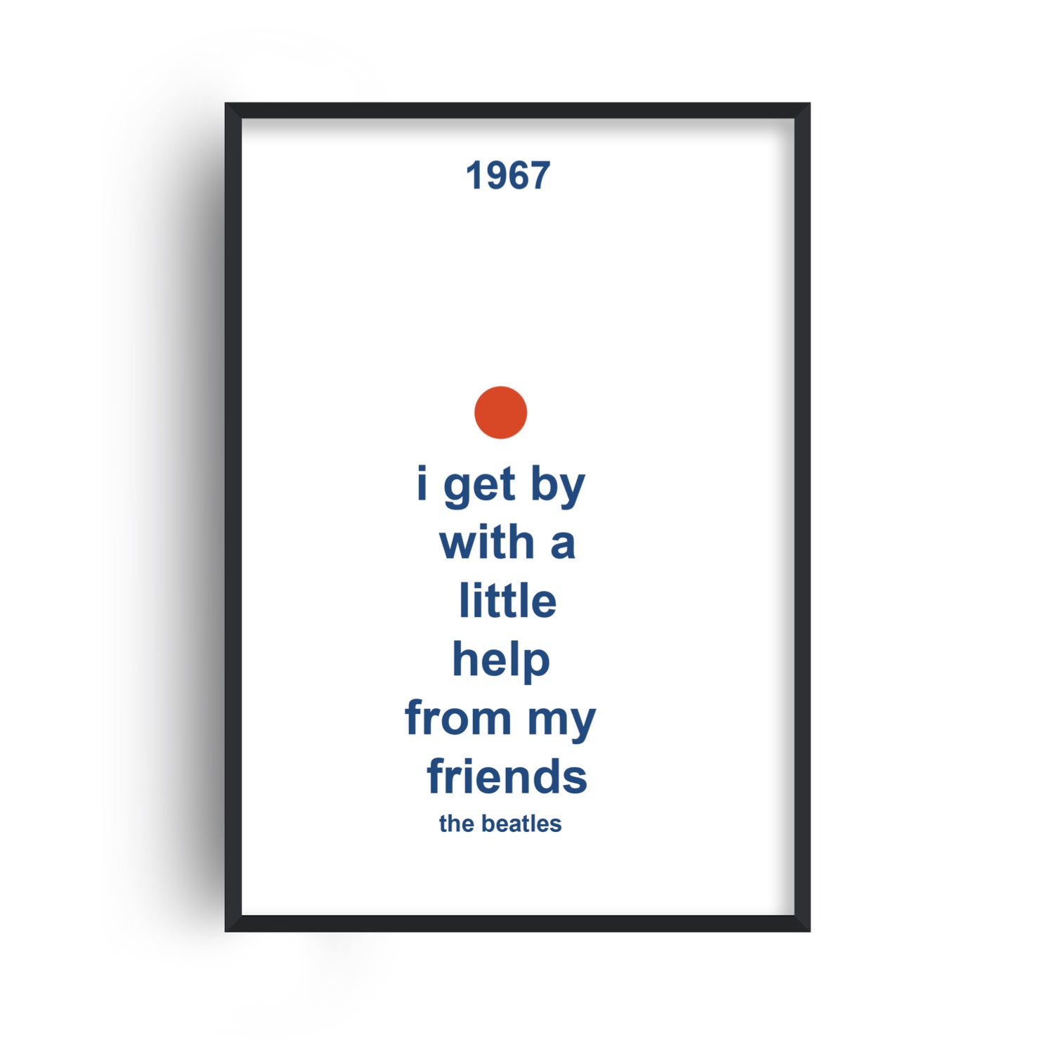 Fanclub Blue / Red With A Little Help From My Friends Beatles Abstract Giclée Art Print A3 In Multi