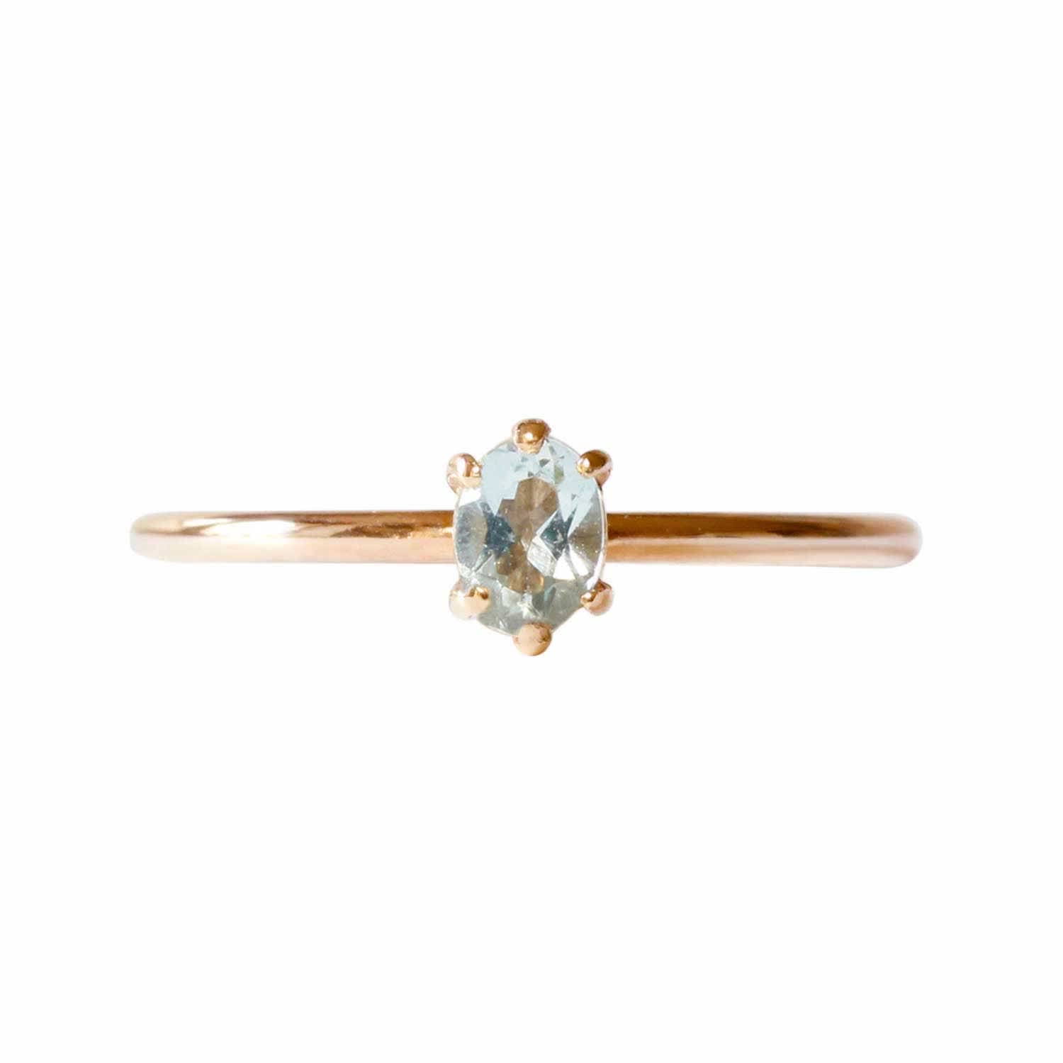 Aquamarine and rose sales gold ring